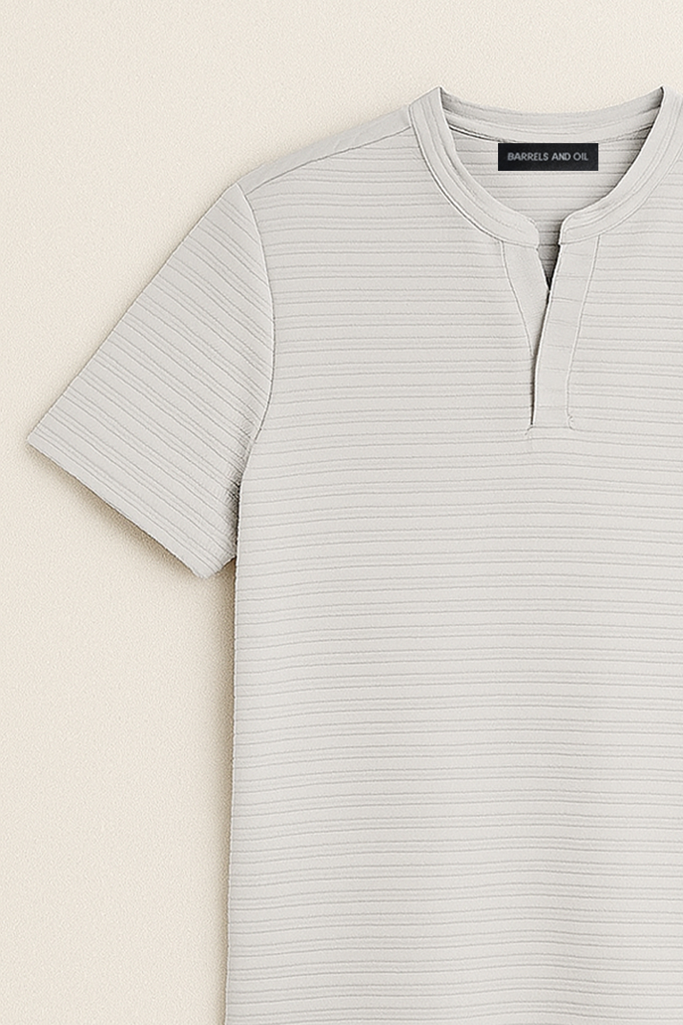 Hakim yaka ottoman t-shirt-1005 B.Gri