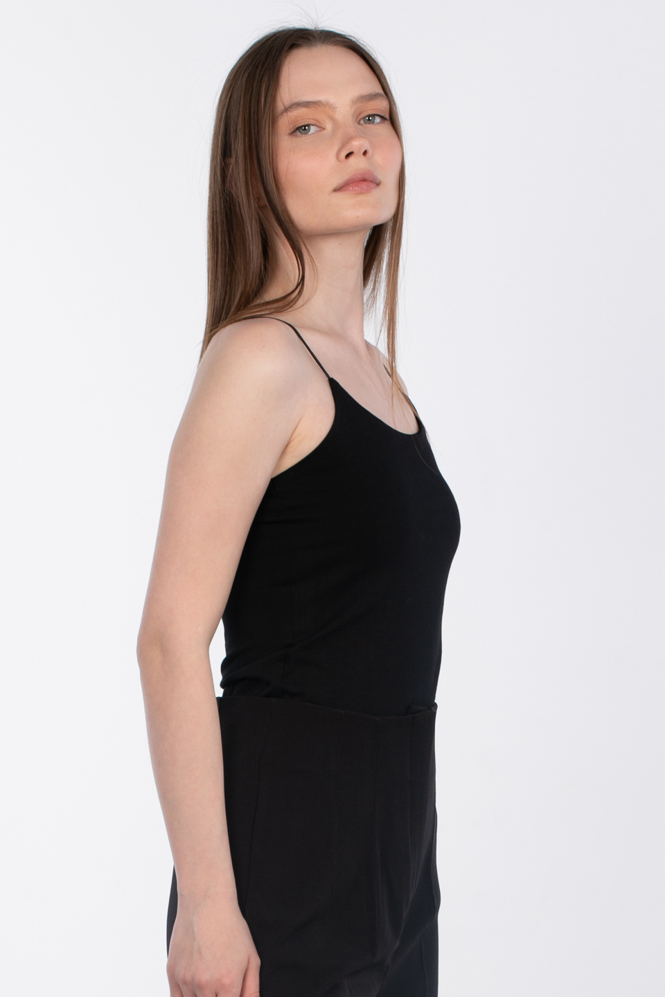 İp askılı body atlet-R848 Siyah