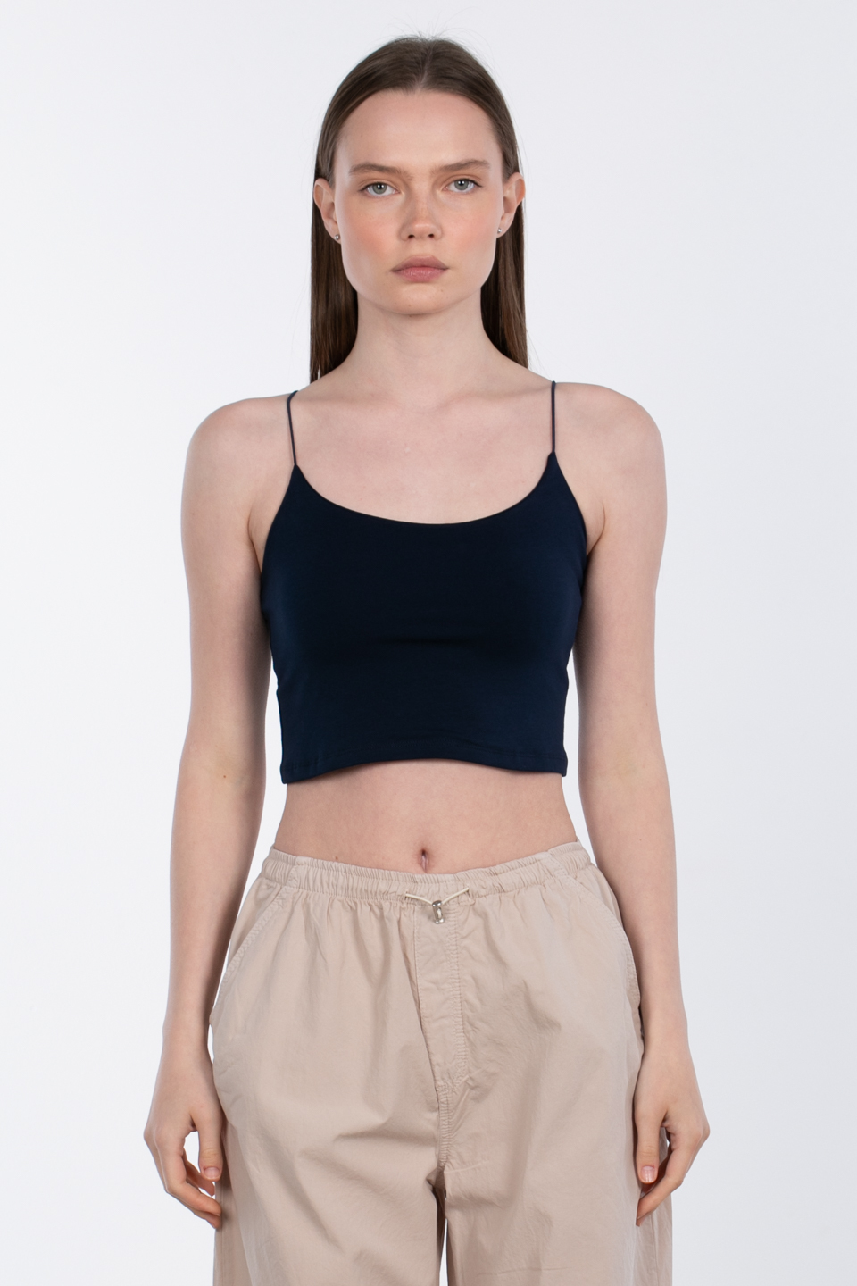 İp askılı crop body-R947 Lacivert