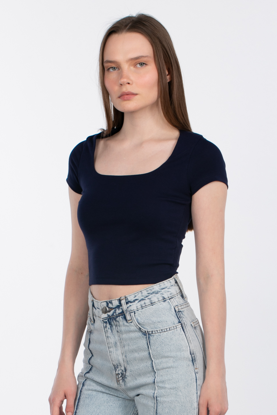 Kare yaka basic body-3872-2 Lacivert