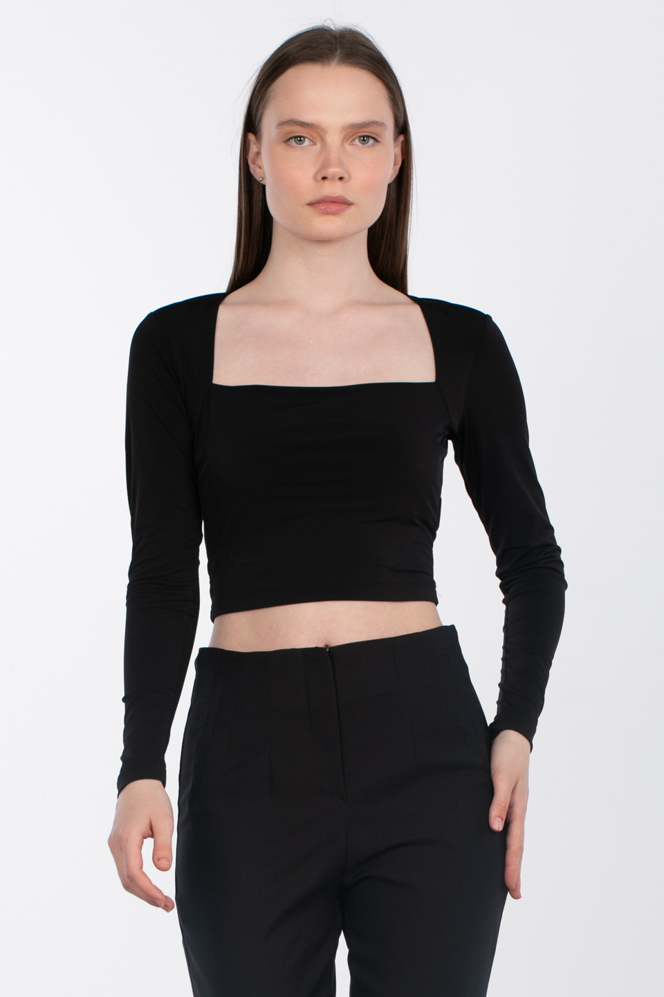 Kare yaka sandy body-4717 Siyah