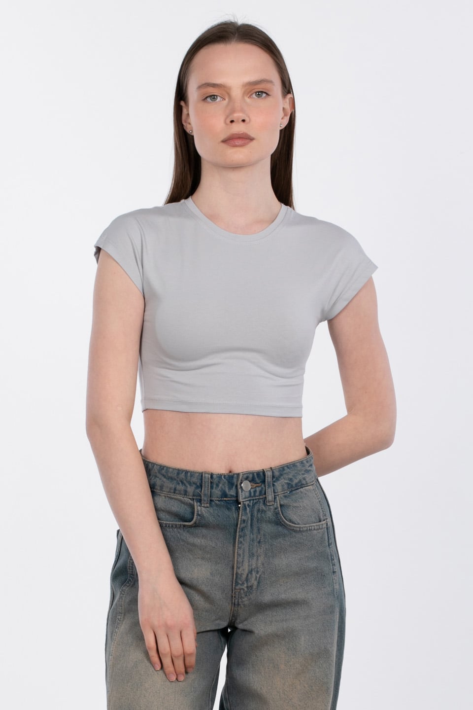 Kimono kol crop-588-04 B.Gri