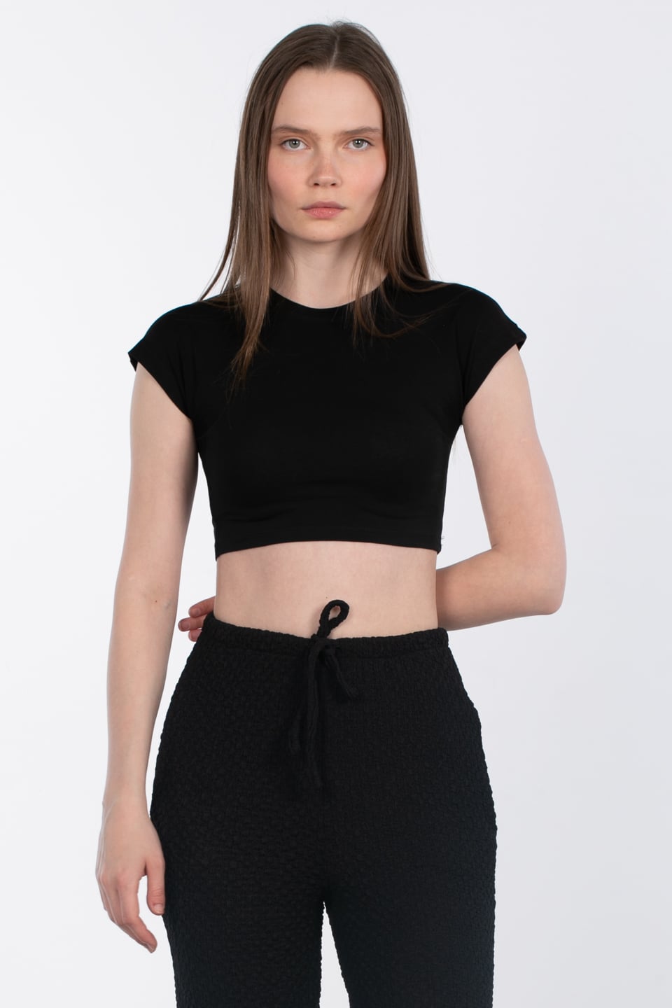 Kimono kol crop-588-04 Siyah