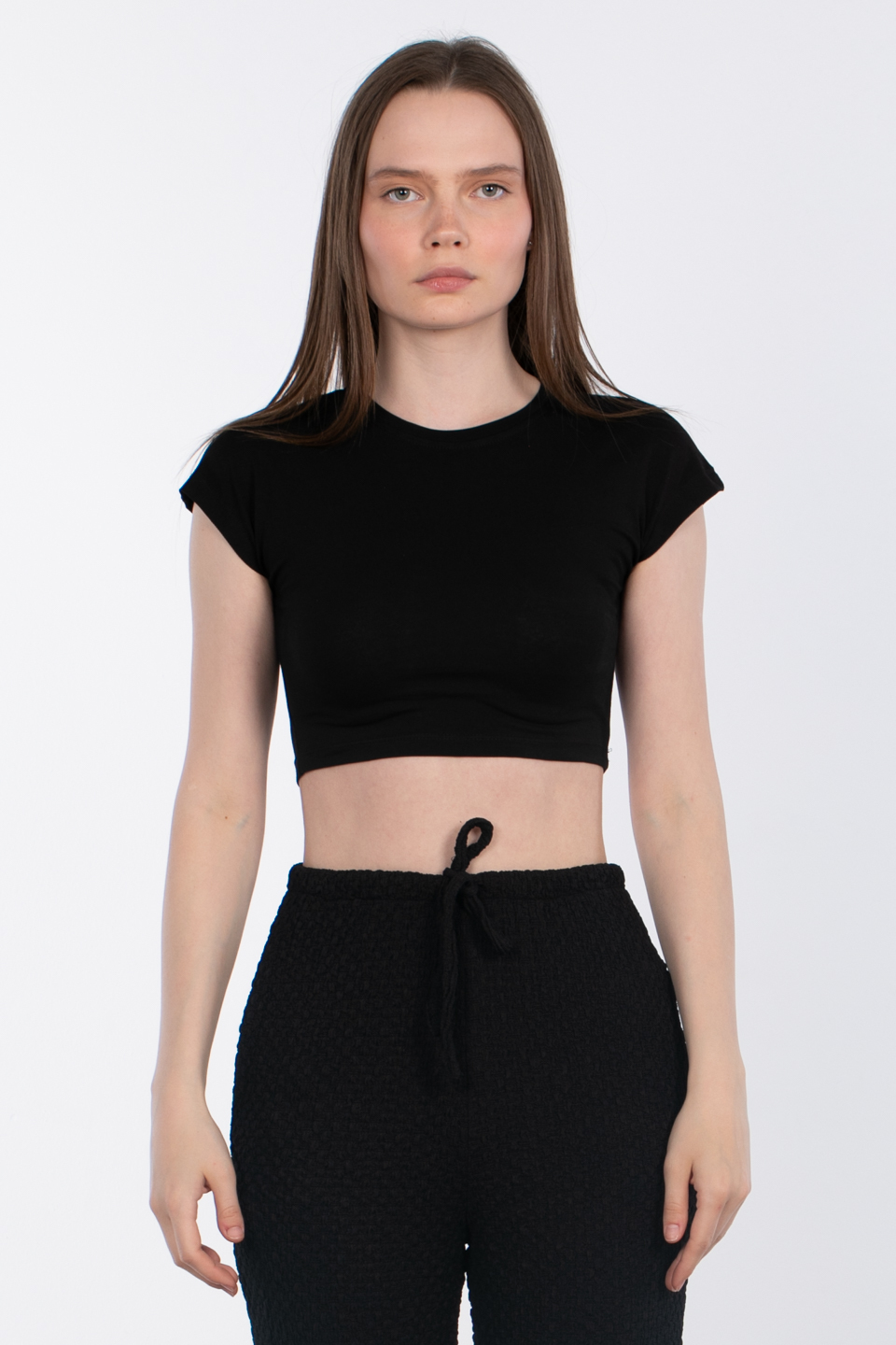 Kimono kol crop-588-04 Siyah