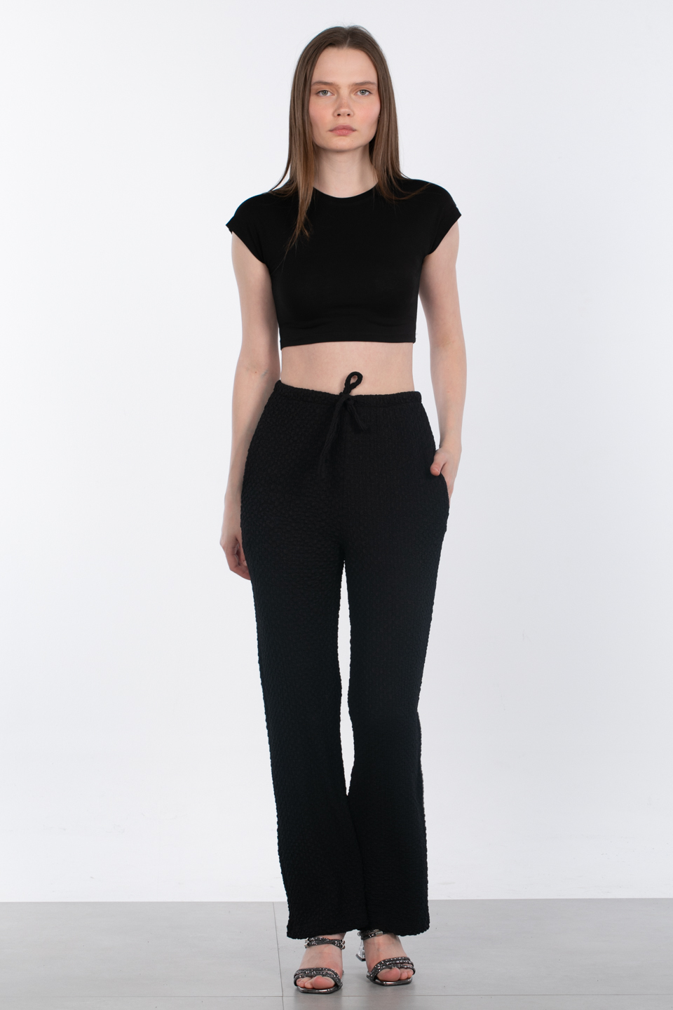 Kimono kol crop-588-04 Siyah