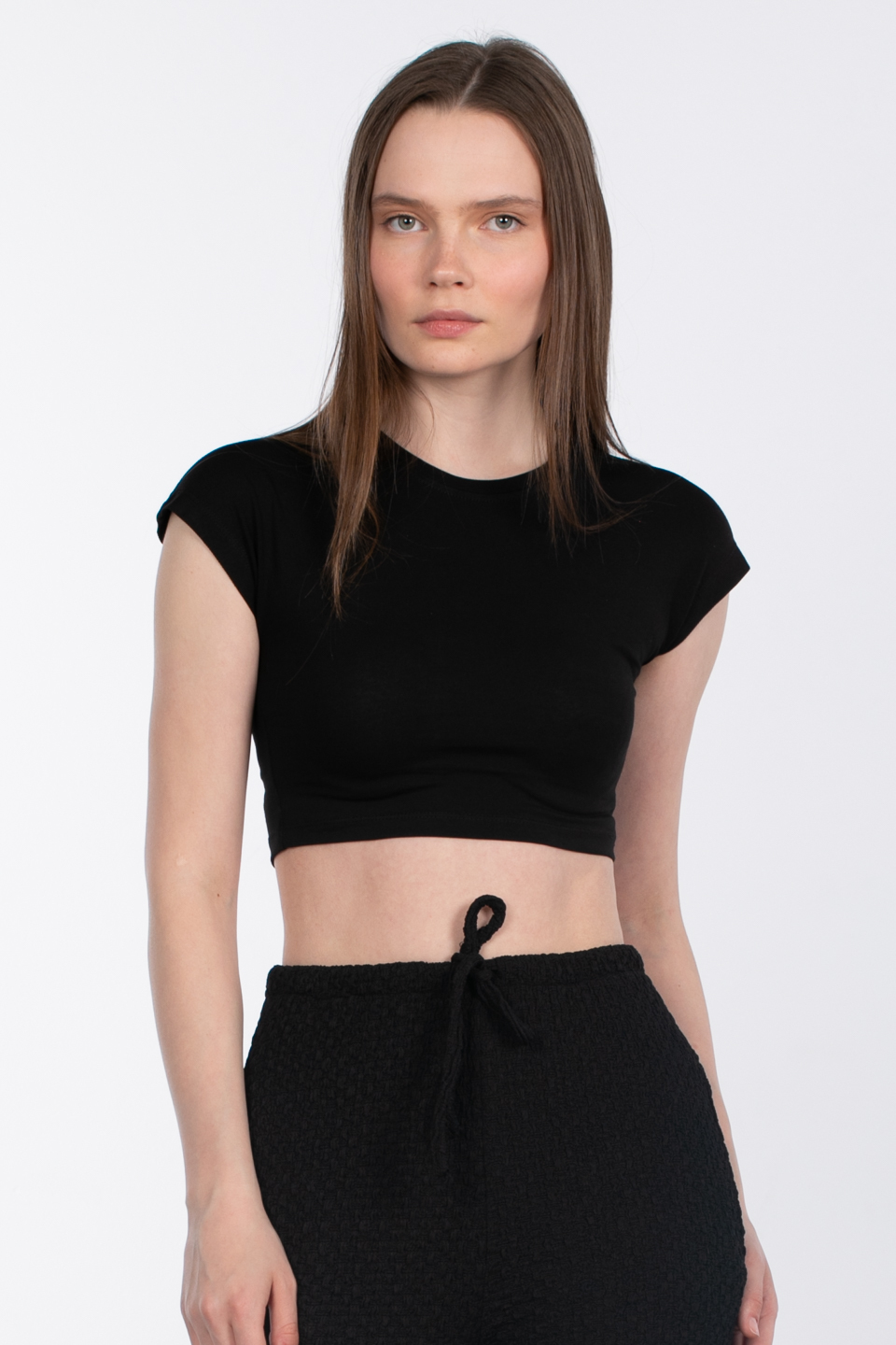 Kimono kol crop-588-04 Siyah