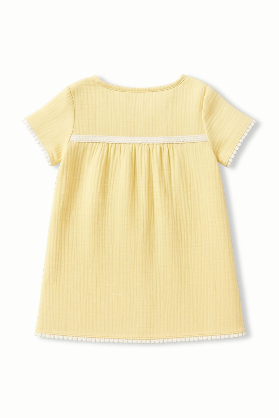 Kısa Kol Keten Bluz - Açık Sarı
