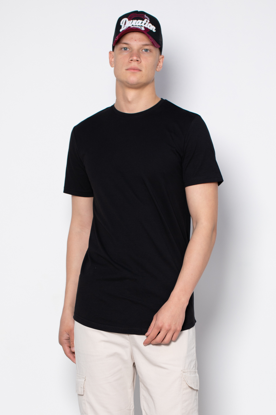 Oval kesim t-shirt-2511 Siyah