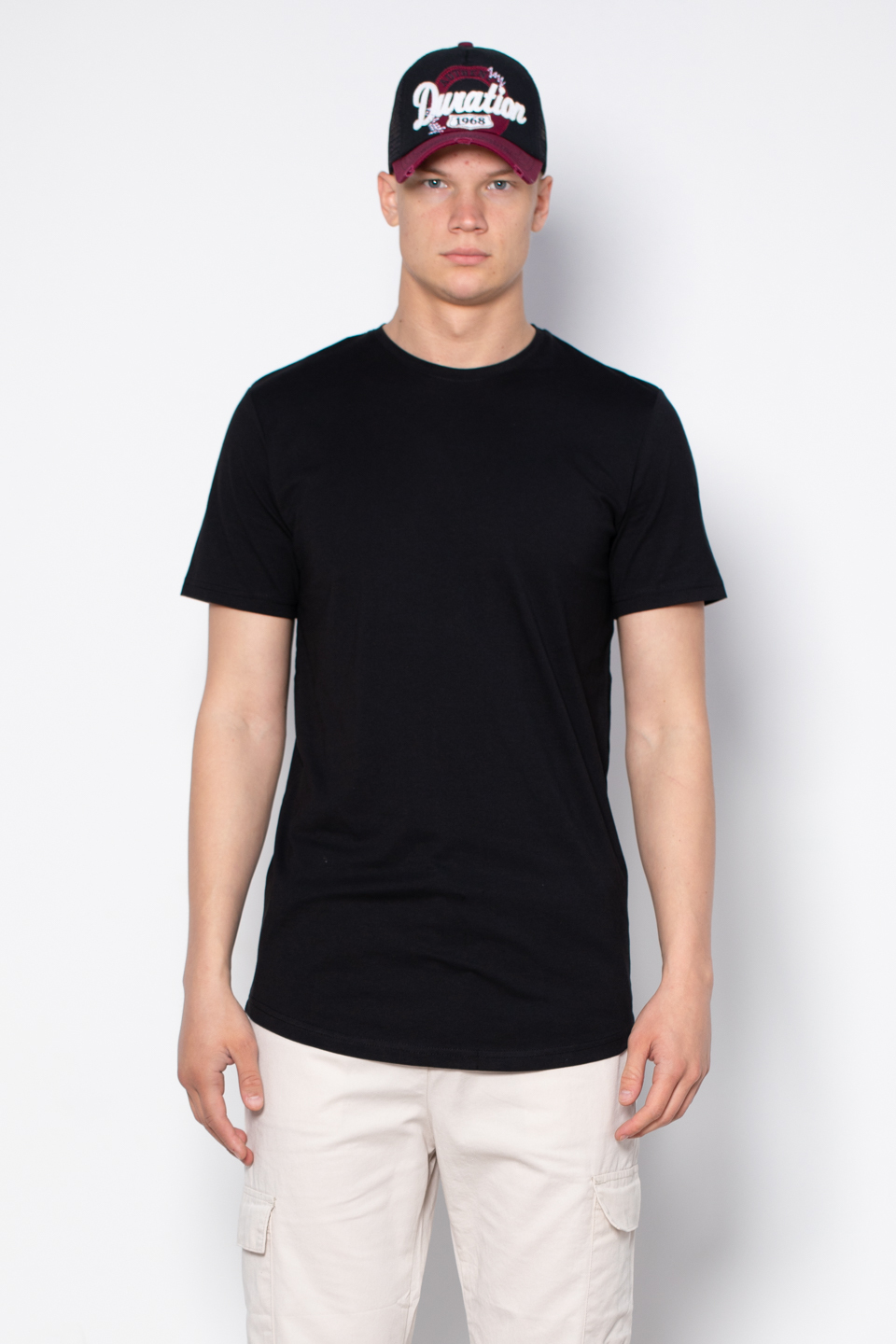 Oval kesim t-shirt-2511 Siyah