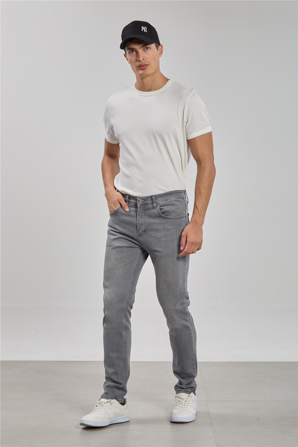 PABLO-Regular fit pantolon-5141 Gri