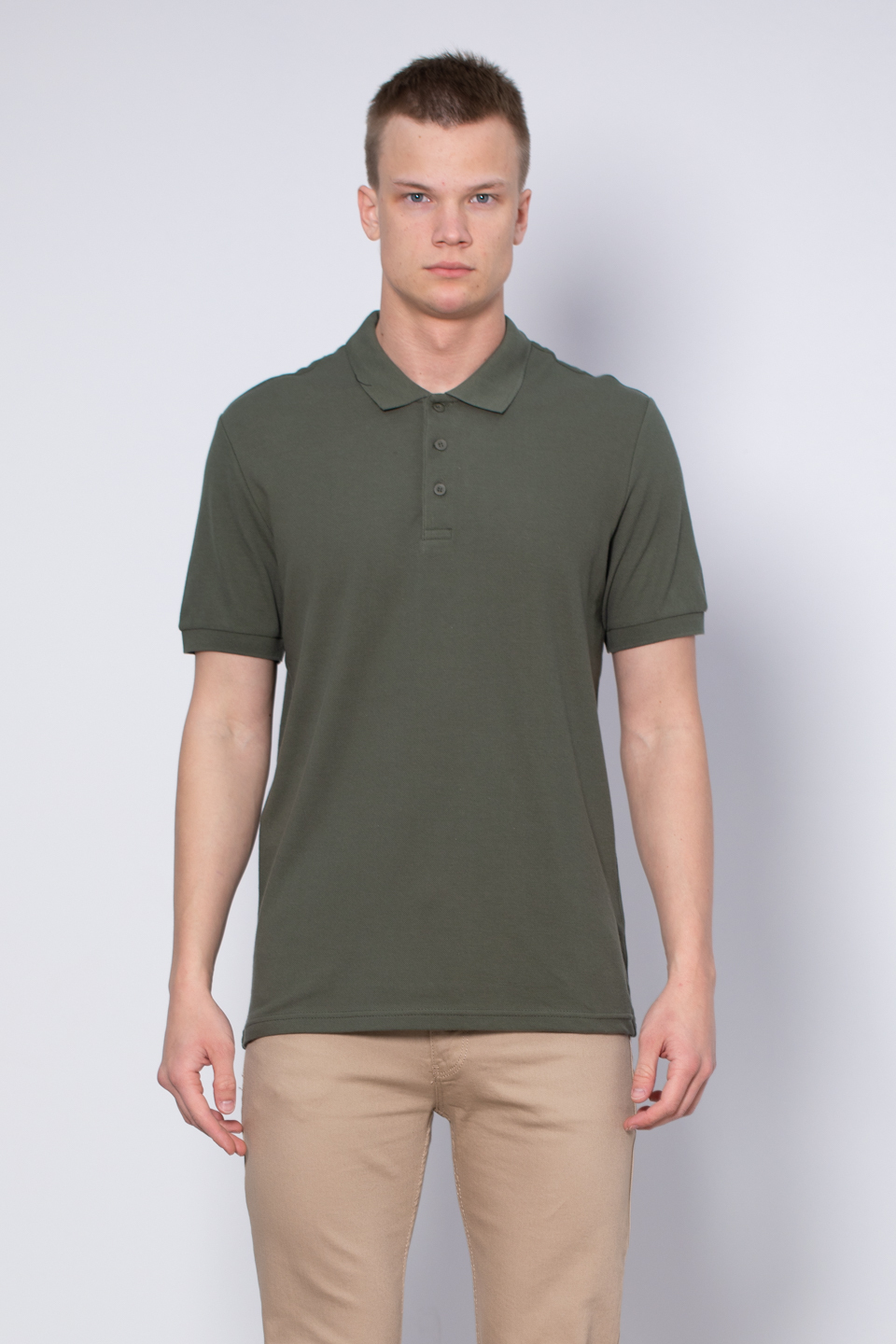 Polo yaka pike t-shirt-2127 Haki