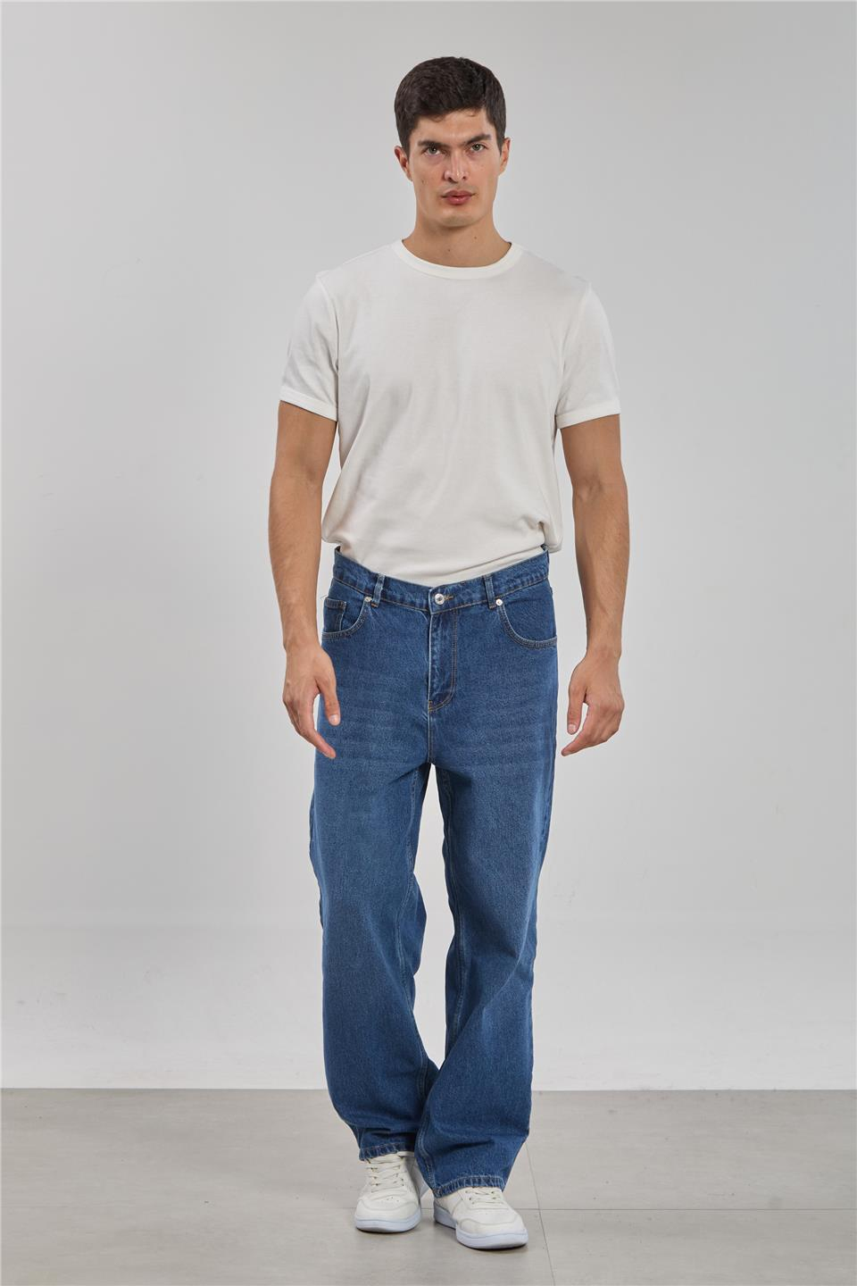 Relaxed fit jean pantolon-1594 Mavi