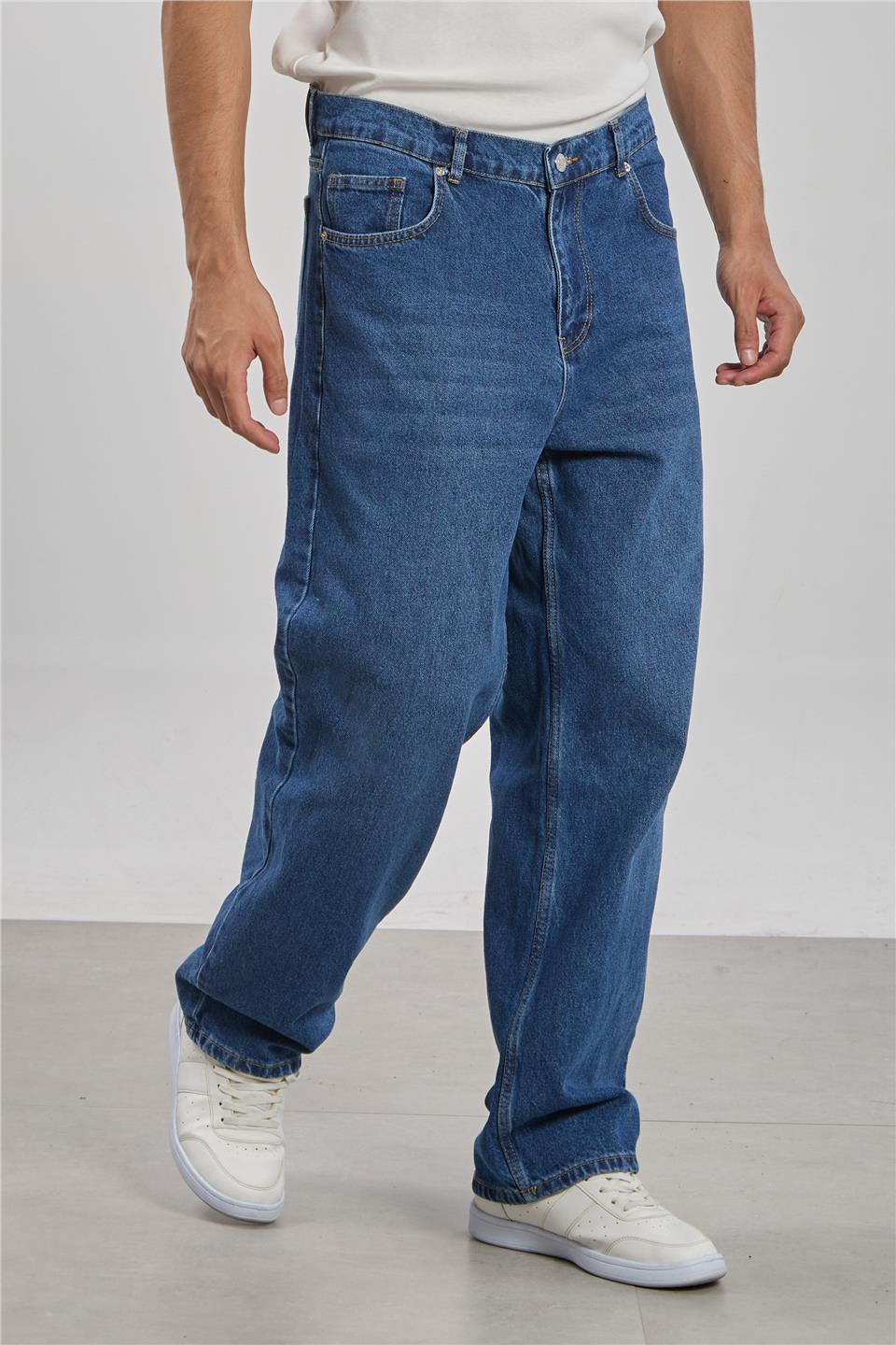 Relaxed fit jean pantolon-1594 Mavi