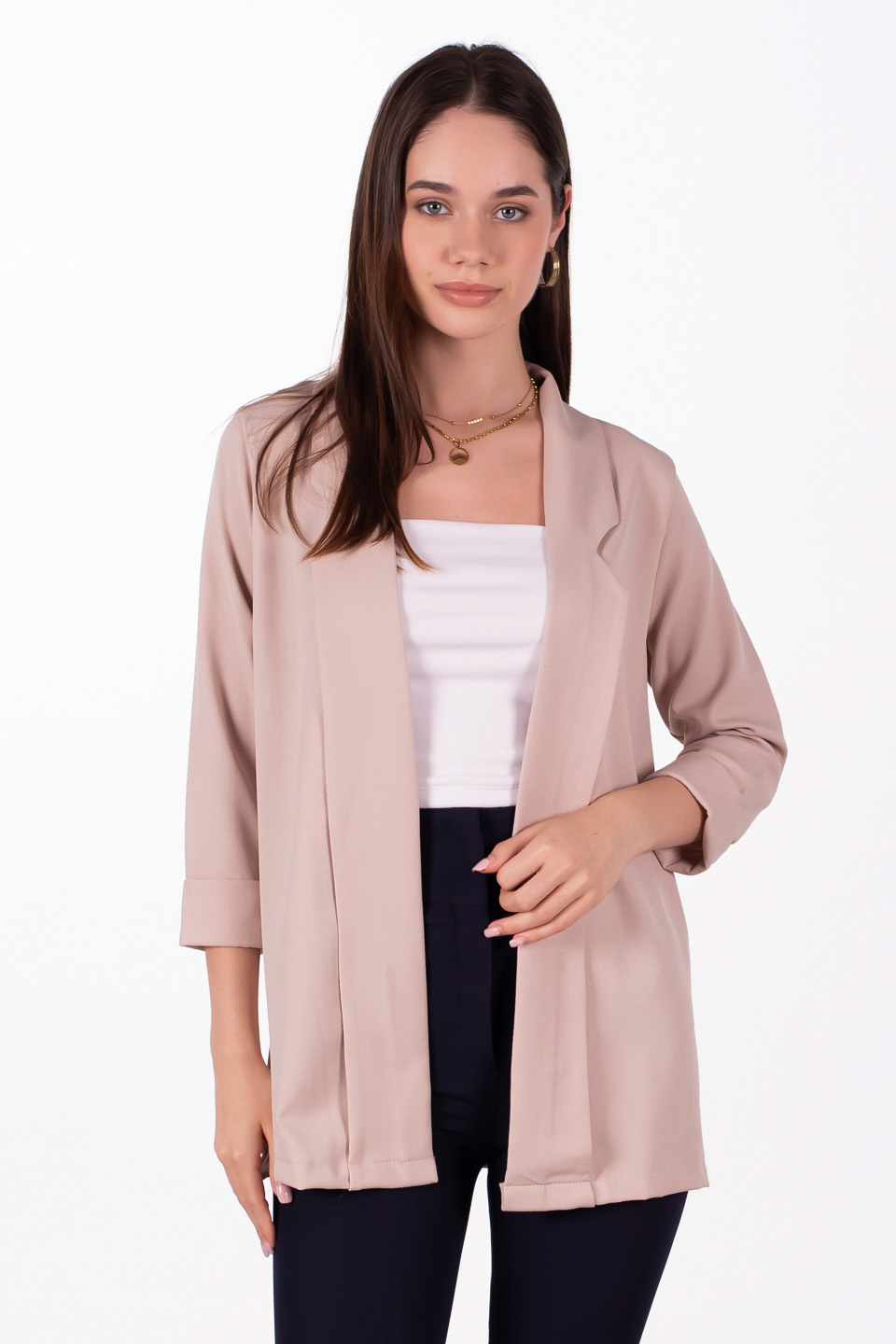Şal yaka ceket-4722 Taş