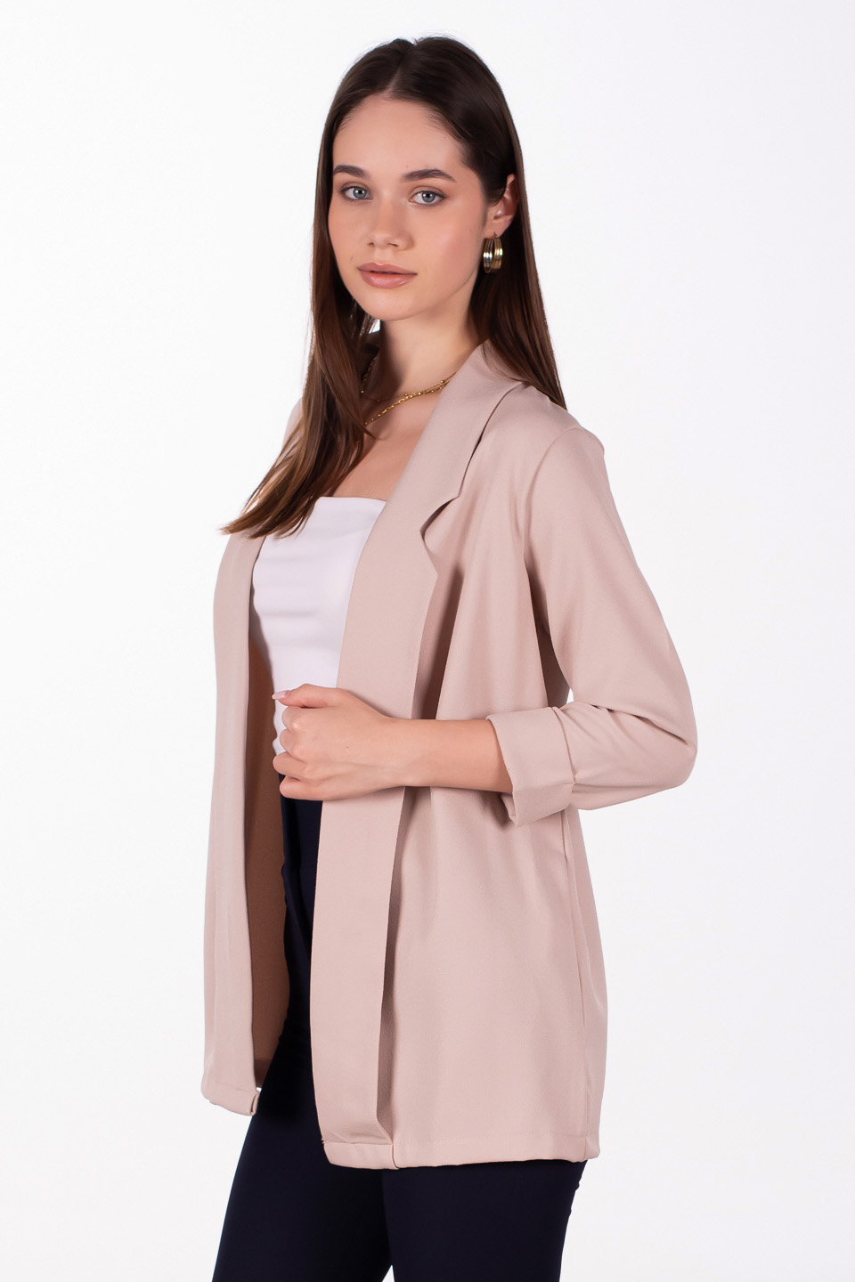 Şal yaka ceket-4722 Taş