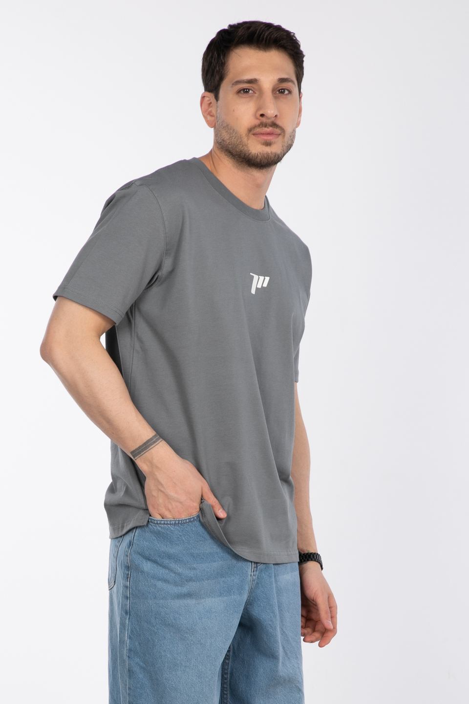 Sayı baskılı t-shirt-2927 A.Haki