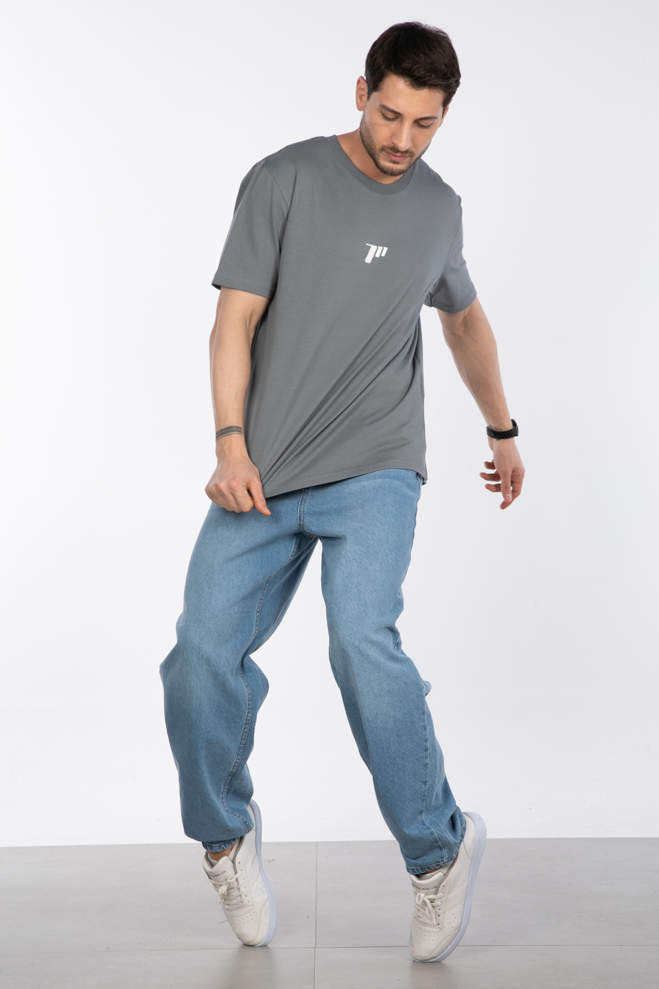 Sayı baskılı t-shirt-2927 A.Haki