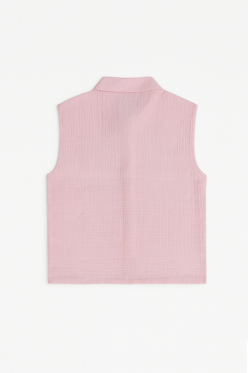 Sıfır Kol Müslin Gömlek - Pembe
