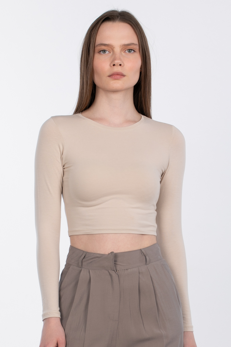 Uzun kol crop body-R990 Taş