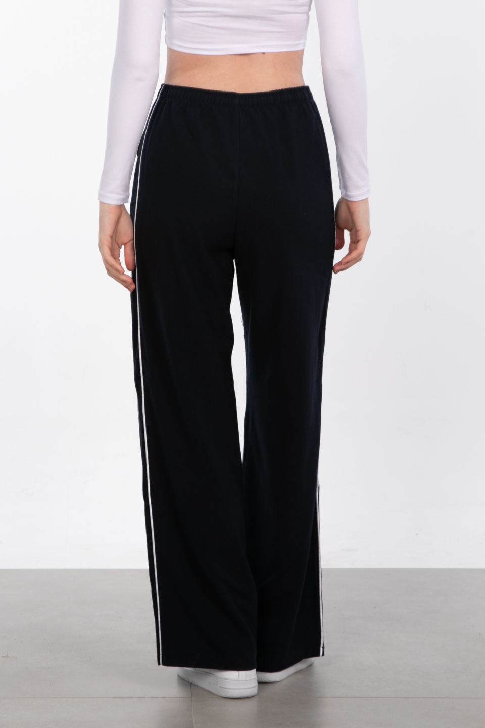 Yanı biyeli  beli lastikli pantolon-6851 Lacivert