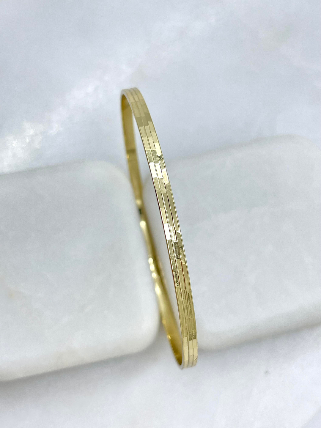 Özel Seri Dikdörtgen Yansımalı Ajda Bilezik Gold