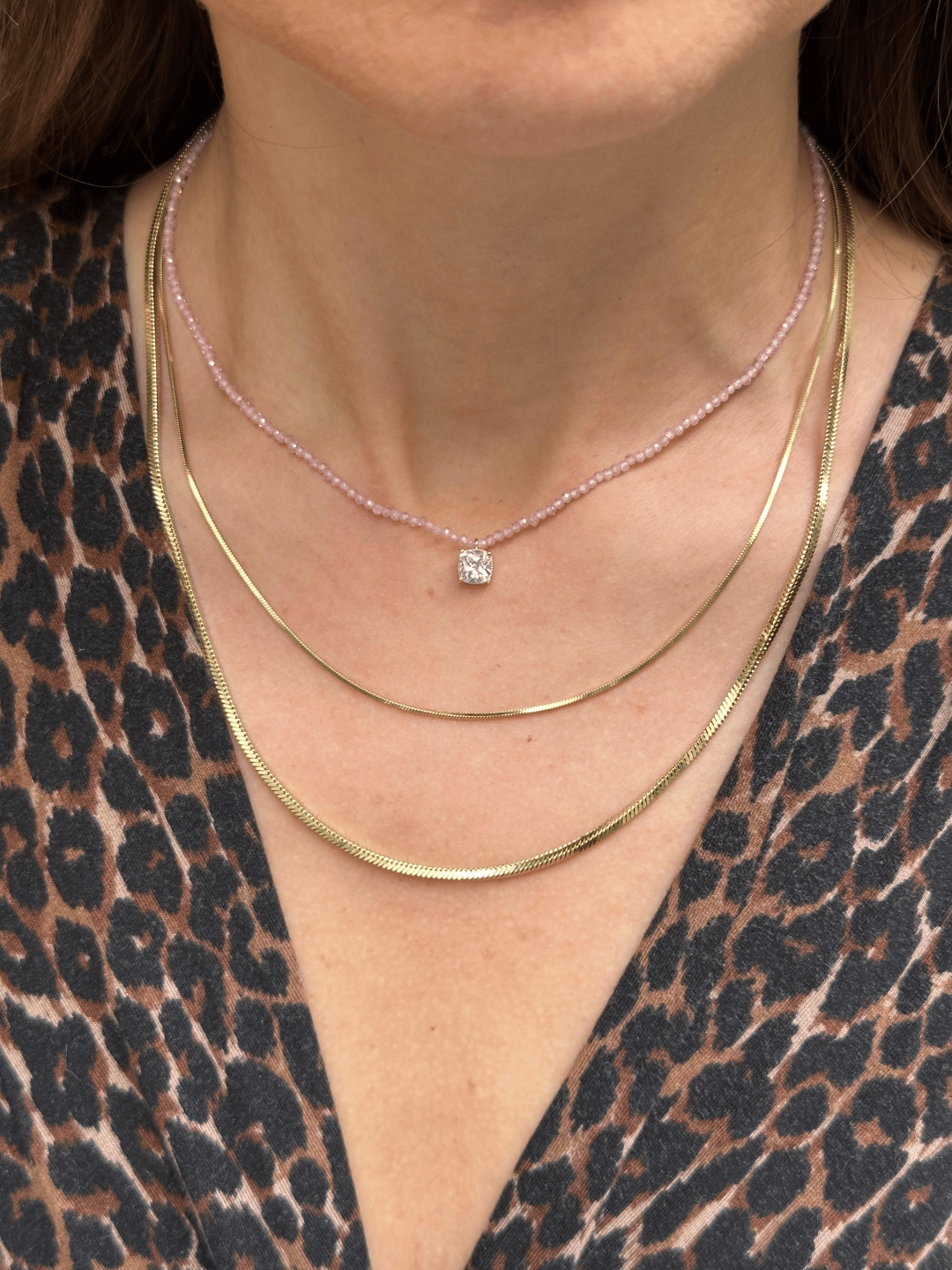 Özel Seri Minik Küp Zincir Kolye 45 cm Gold