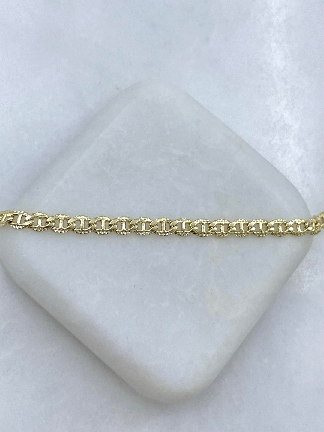 Özel Seri İşlemeli Zincir Kolye 45 cm Gold