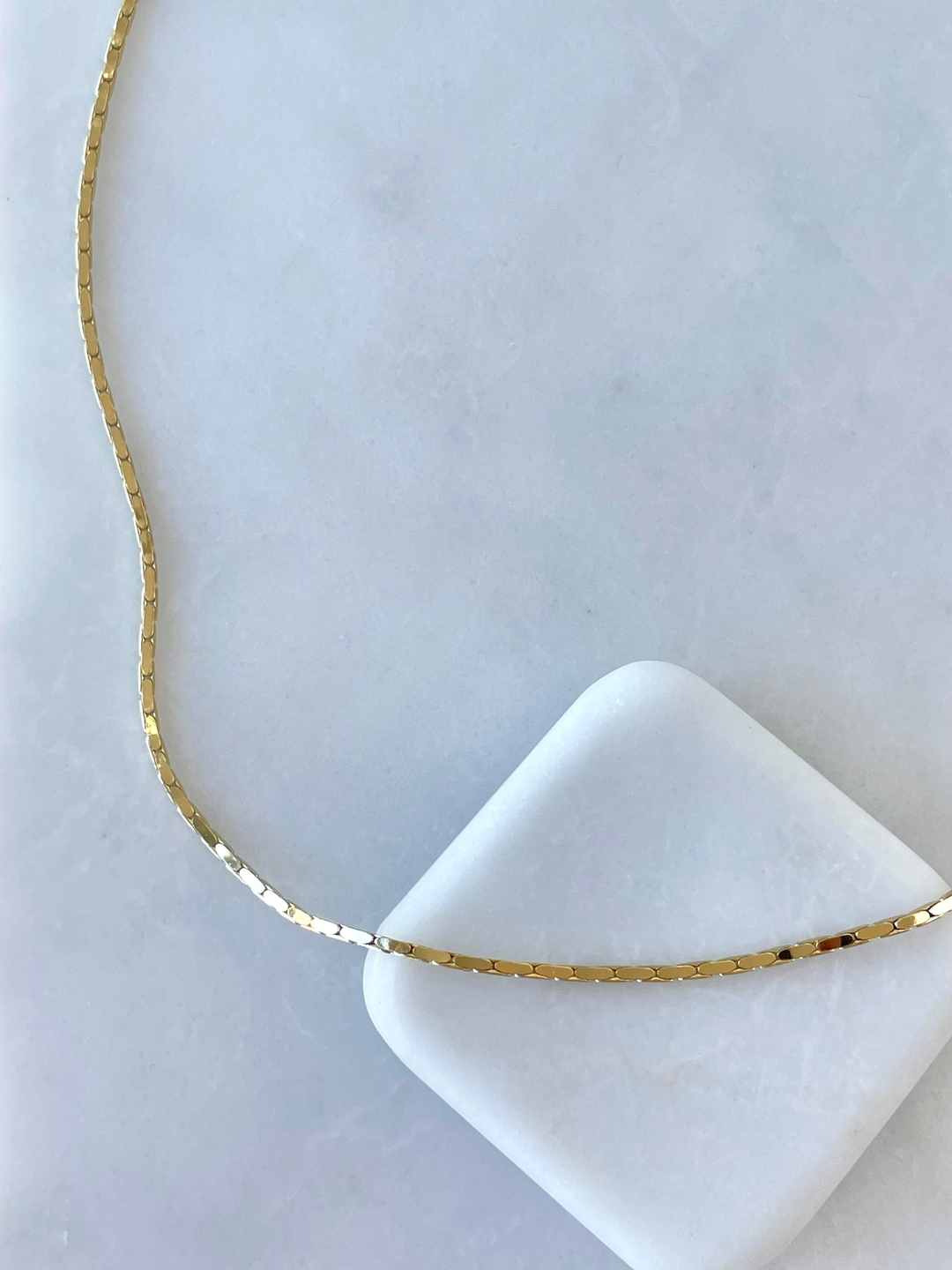 Özel Seri Küp Yansımalı Zincir Kolye 45 cm Gold