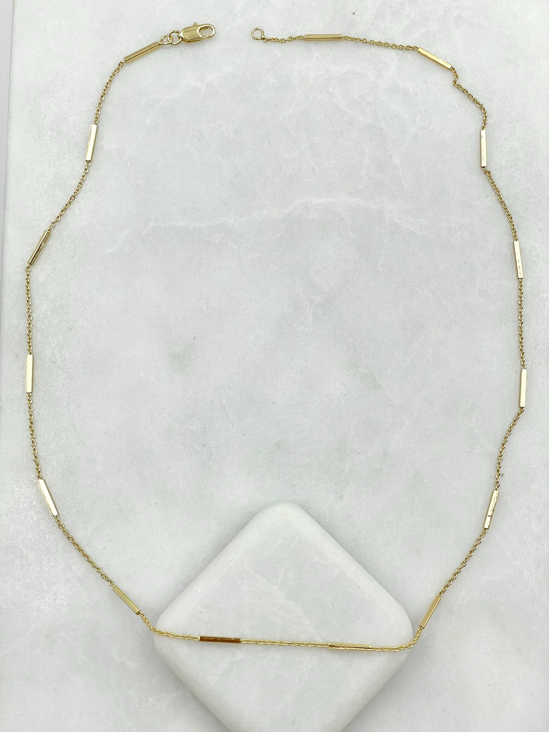 Altın Kaplama Sütun Model Zincir Kolye 50 cm Gold