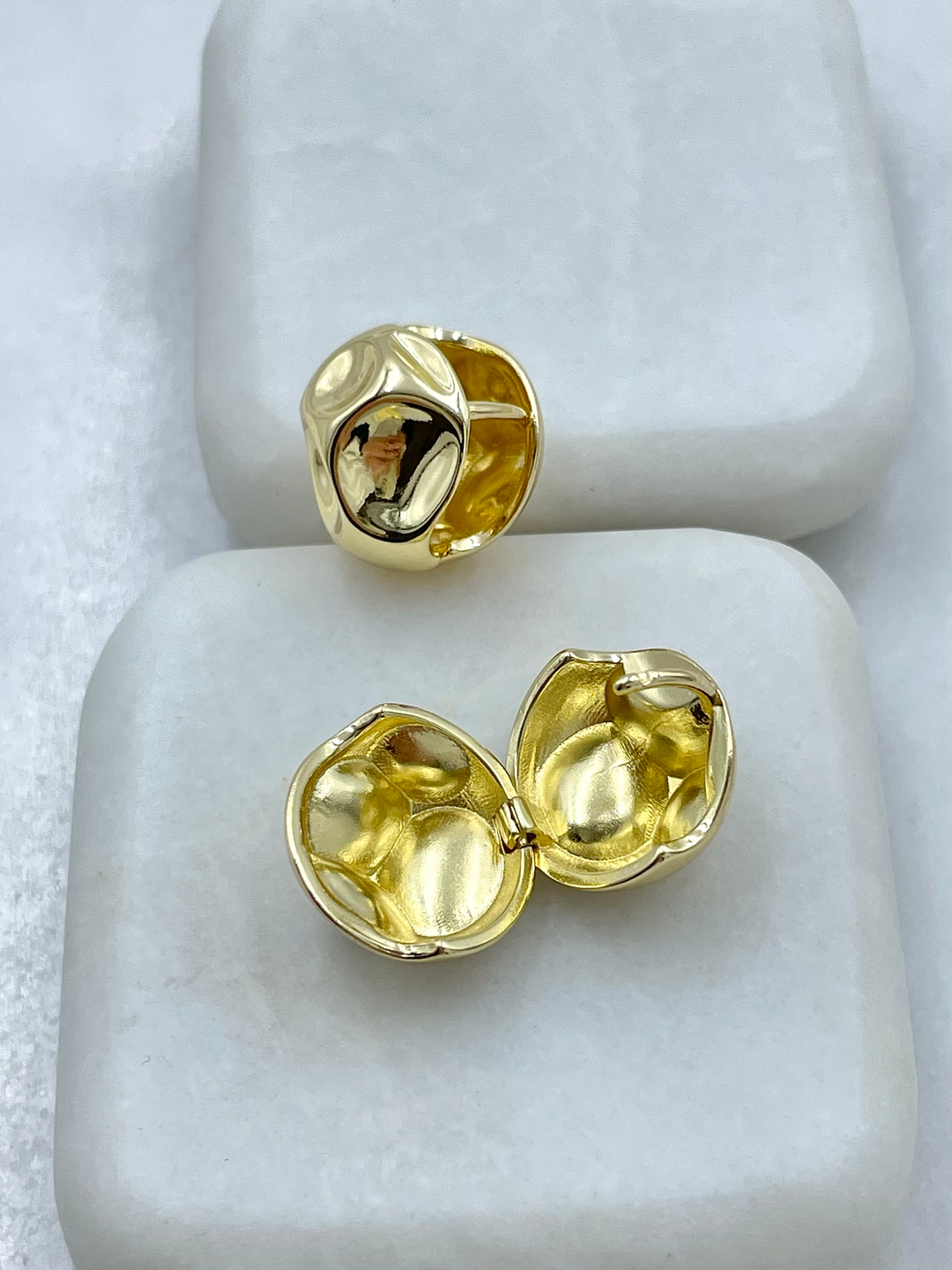 Altın Kaplama Krater Küpe Gold