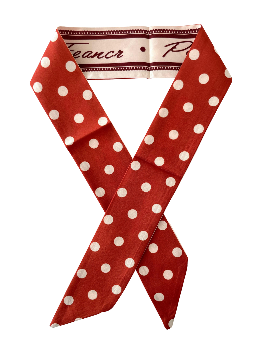 Puantiye Desenli Kiremit Bandana Fular Renkli