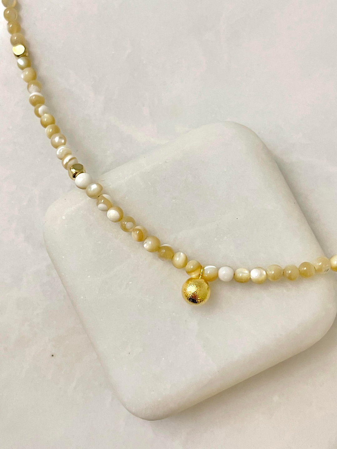 Özel Seri Gold Detaylı Topçuk Kolye 45 cm Gold