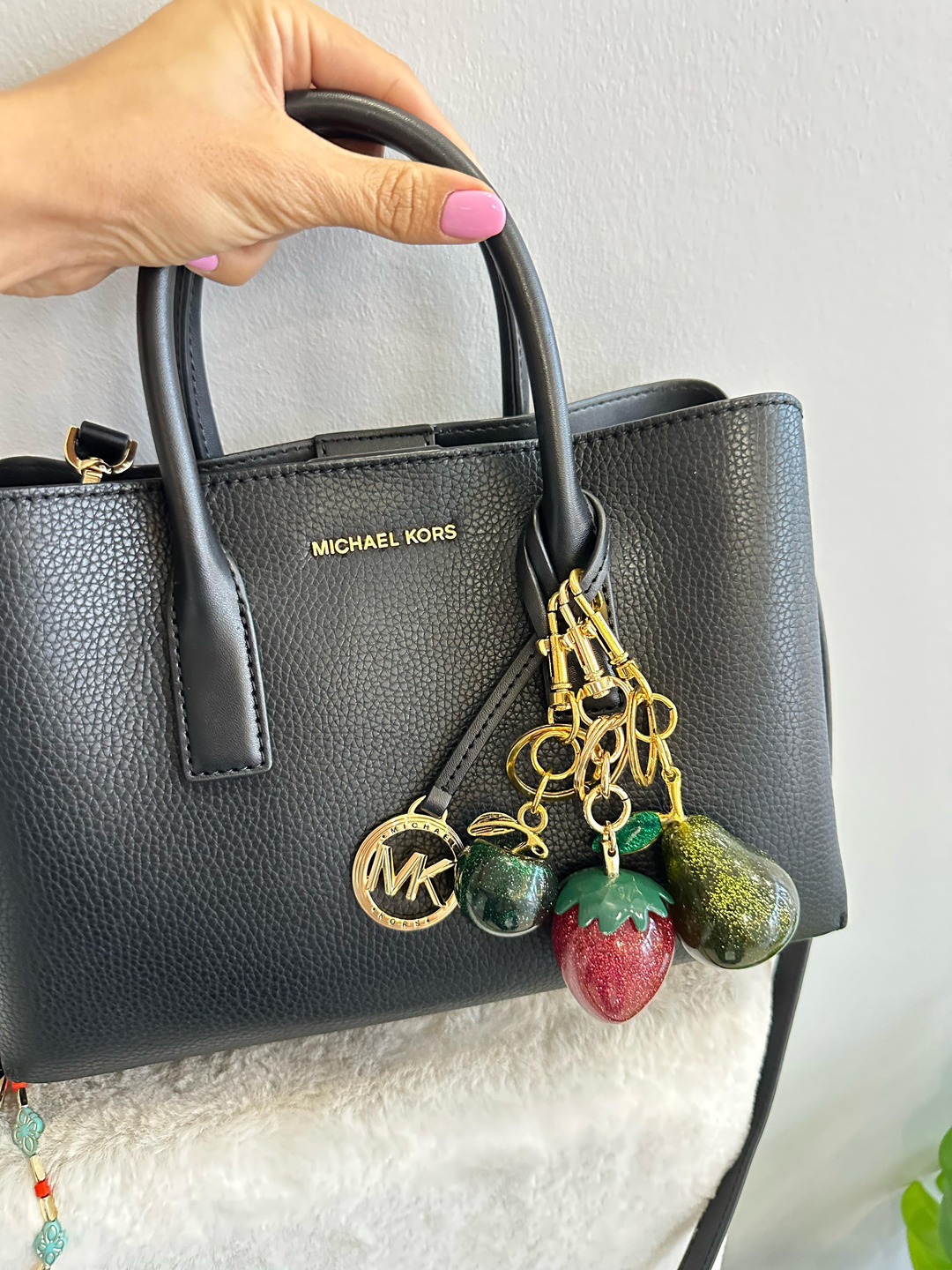 Yeşil Elma Çanta Aksesuarı Gold