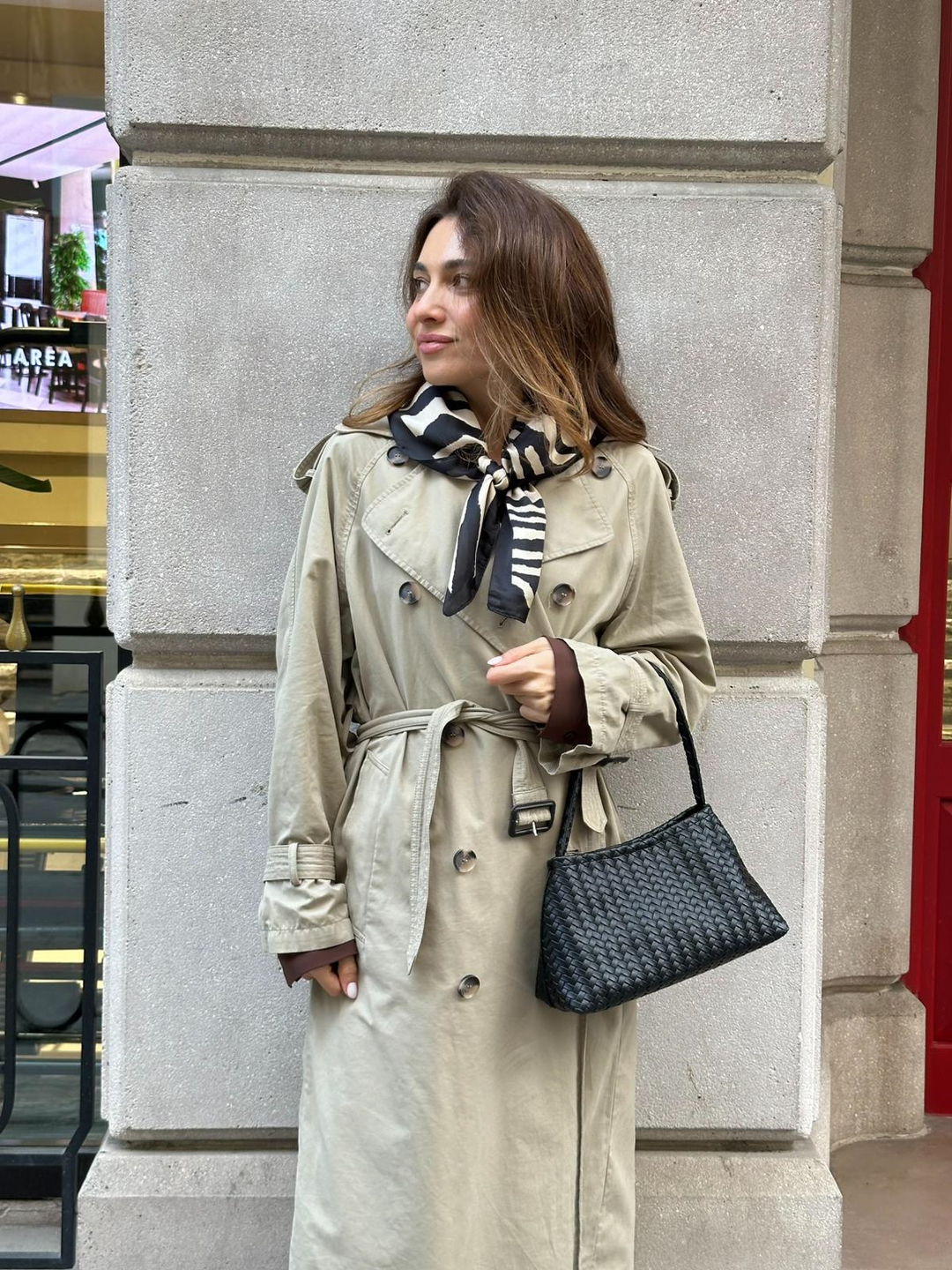 Siyah Zebra Desenli Fular 70 x 70 cm Renkli