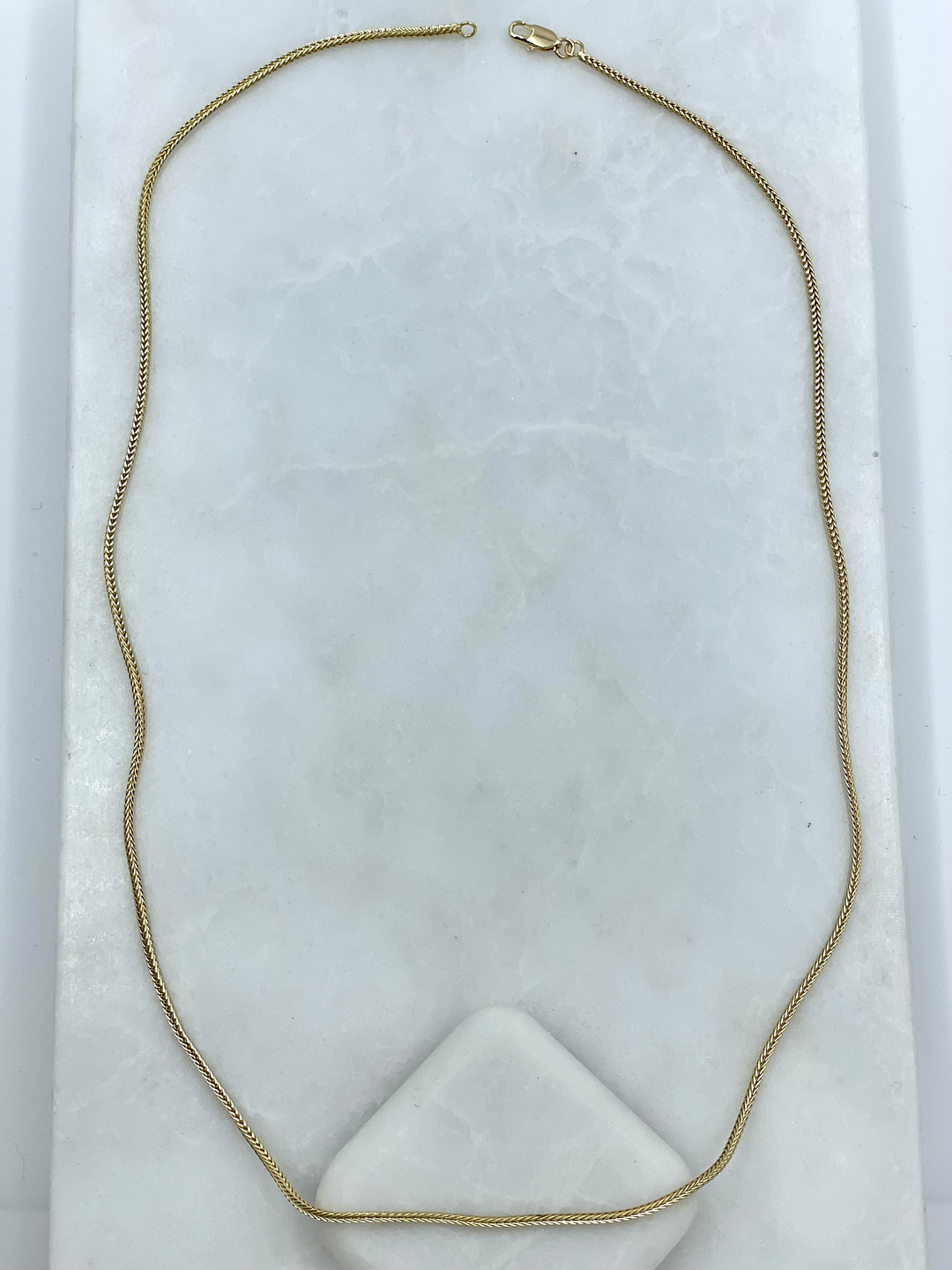 Altın Kaplama Küp Zincir Kolye 60 cm Gold