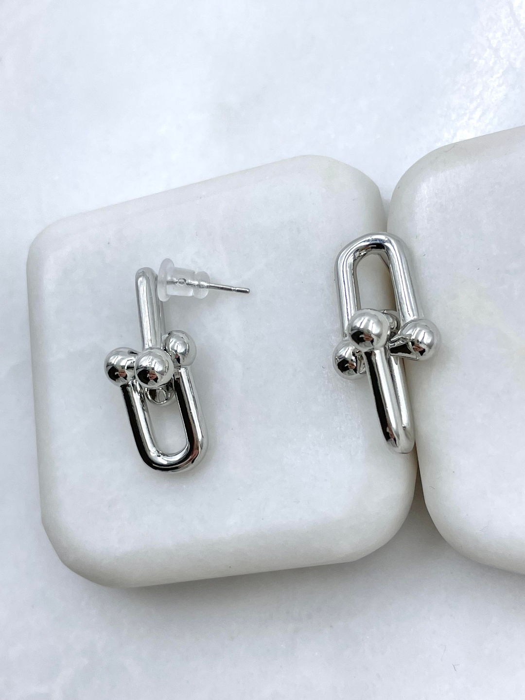 Altın Kaplama Topçuklu Tasarım Model Küpe Gümüş