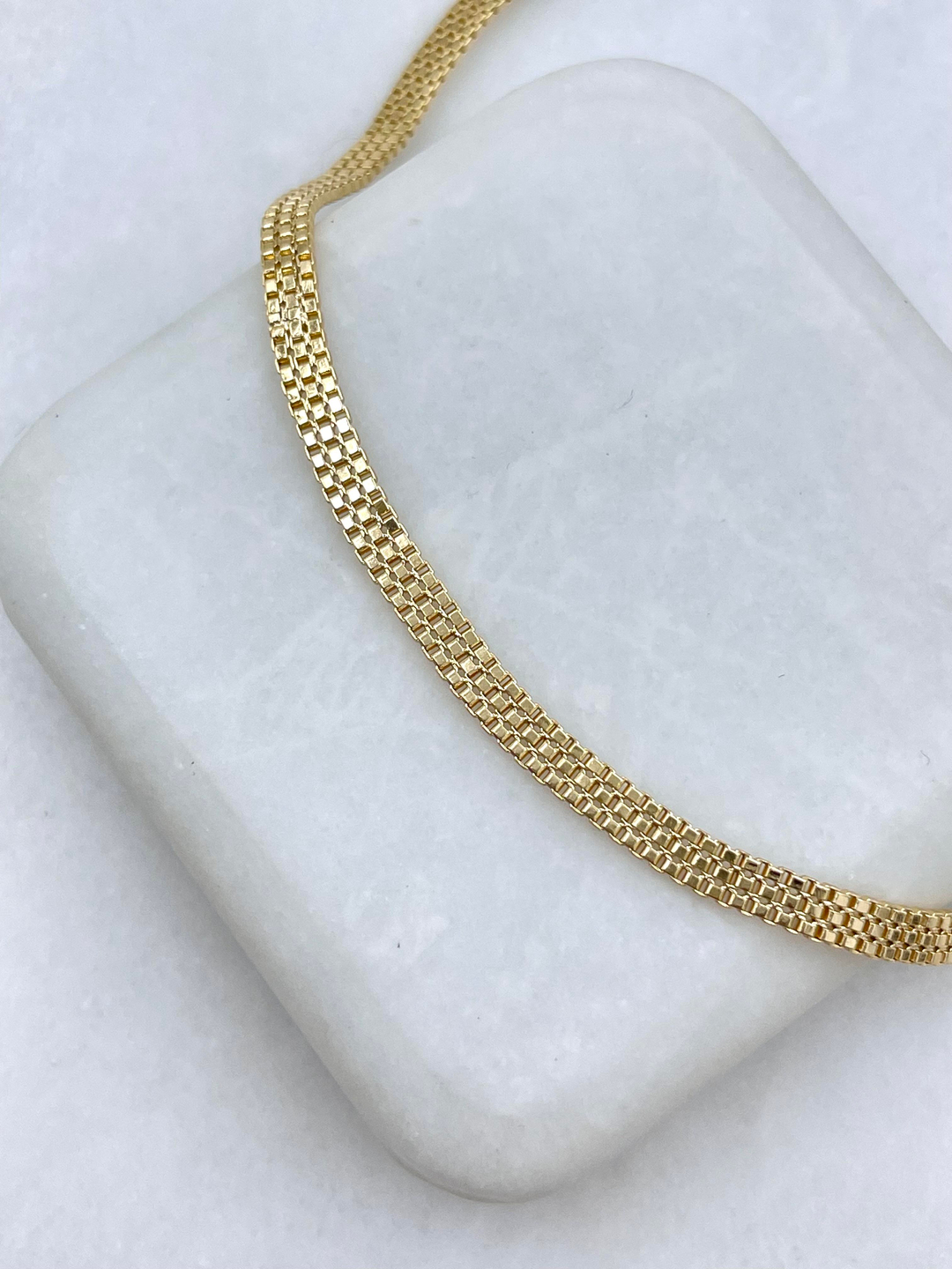 Özel Seri Örme Plaka Bileklik Gold