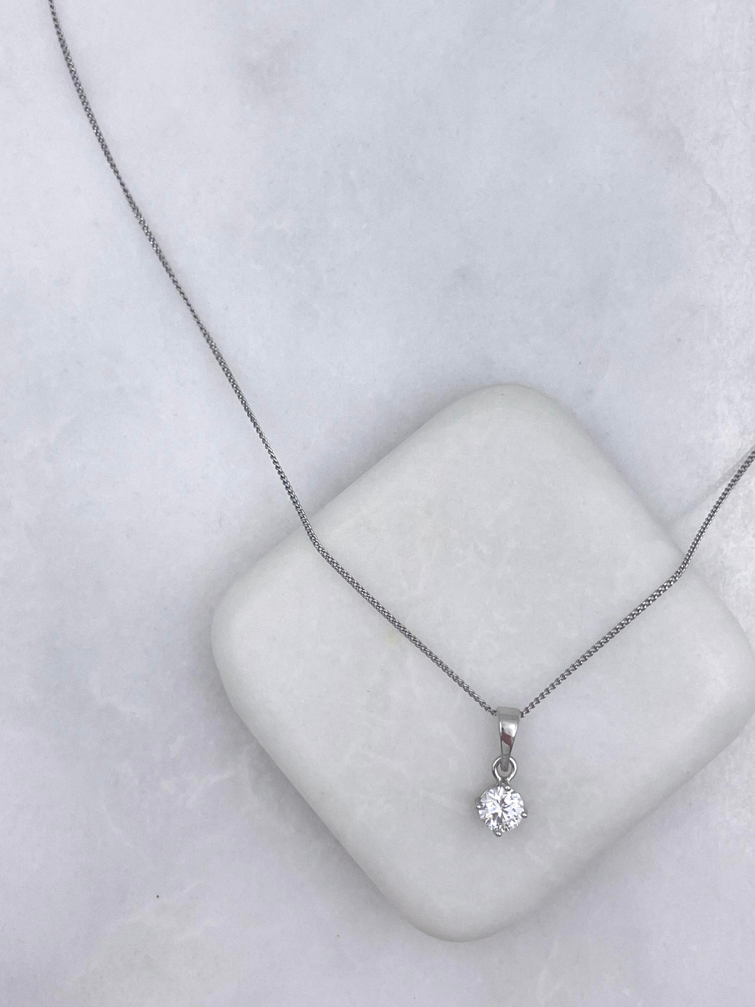 Özel Seri Tektaş Kolye 45 cm Gümüş