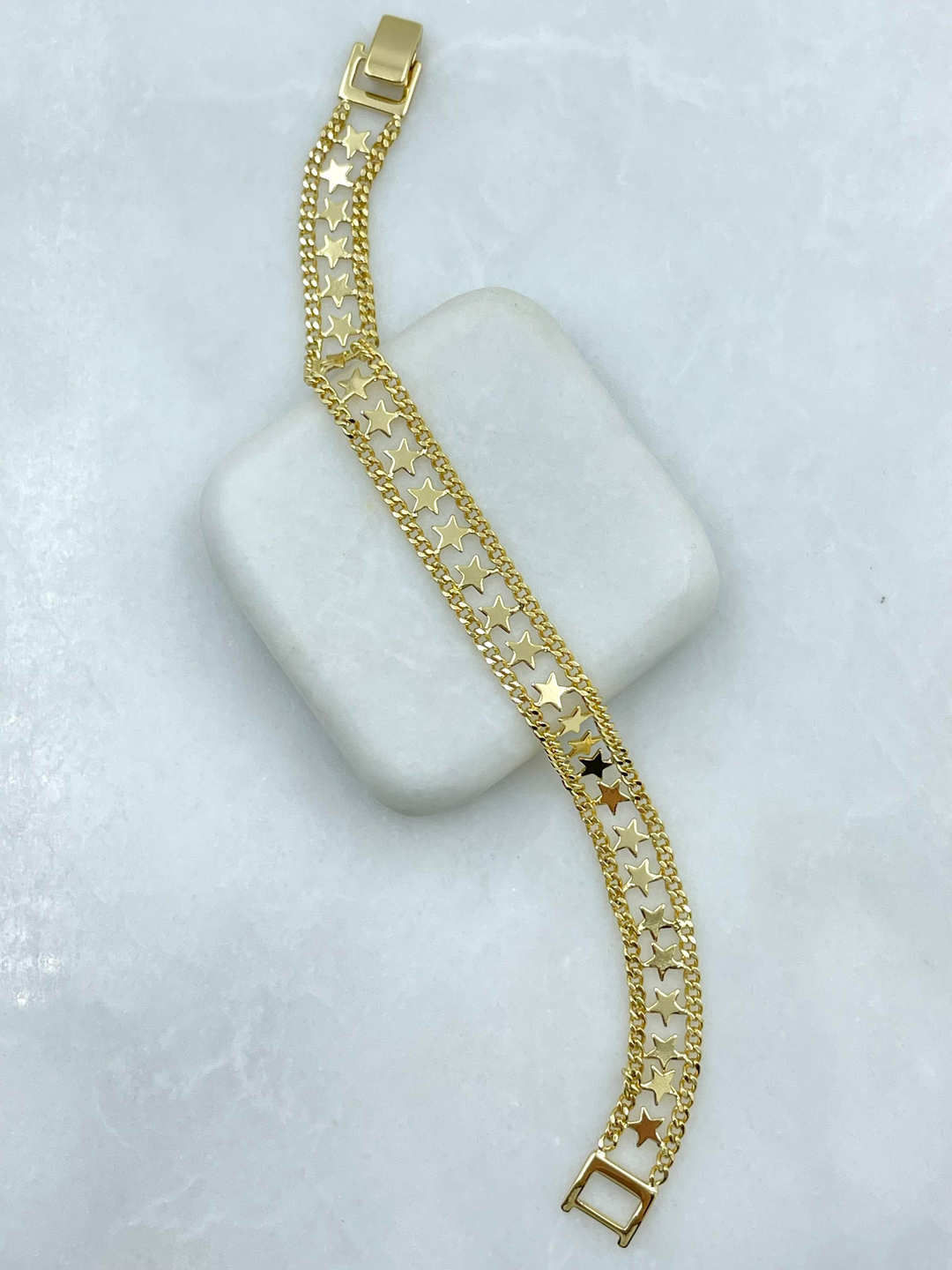 Özel Seri Yıldız Model Zİncir Bileklik Gold