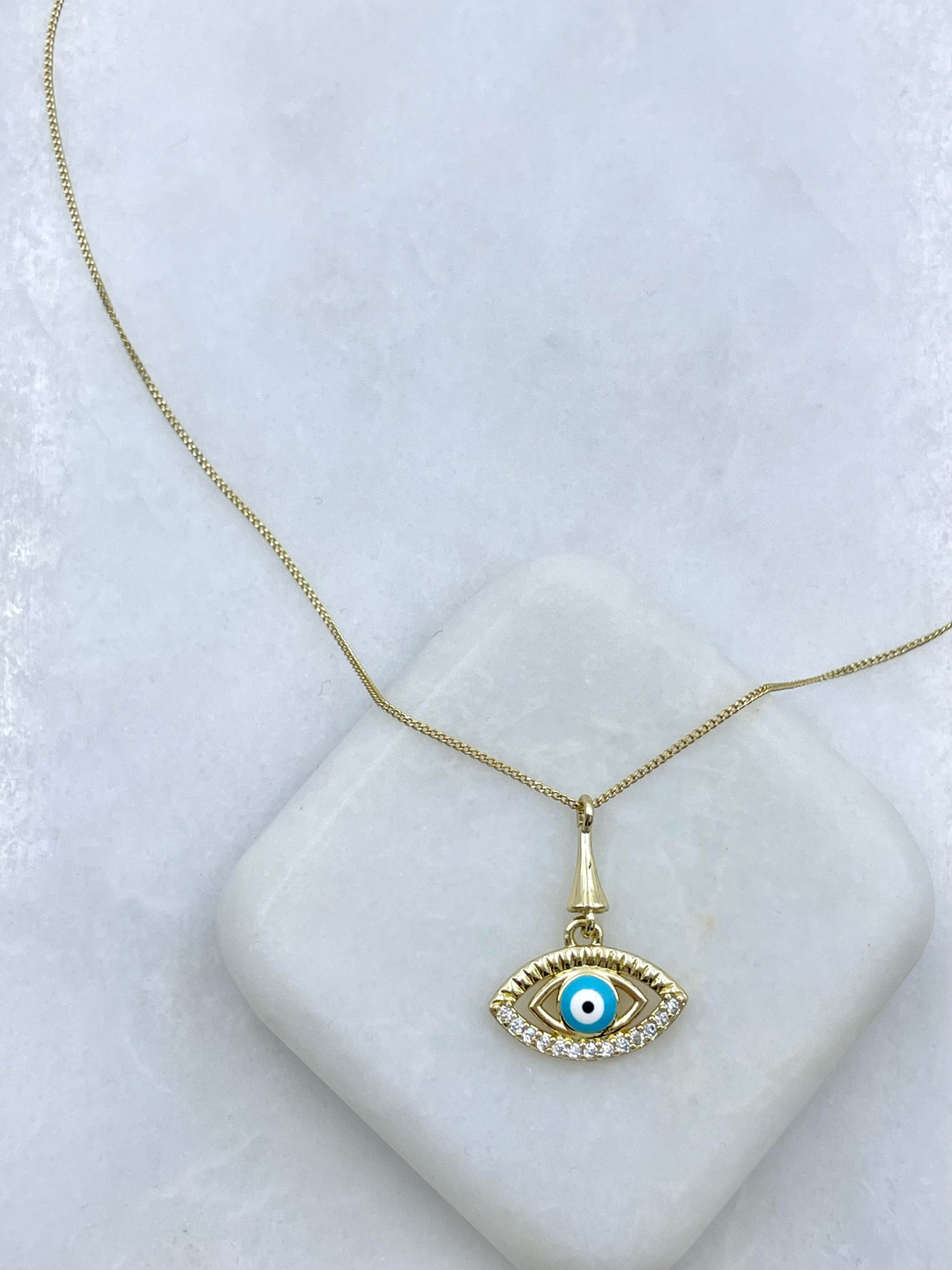 Özel Seri Nazar Model Kolye 45 cm Gold