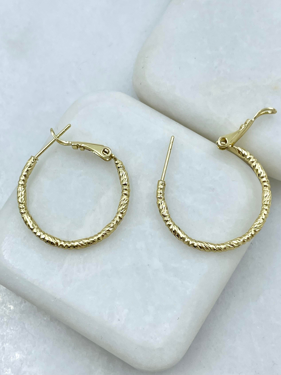 Özel Seri Işıltılı Halka Küpe 2.5 cm Gold