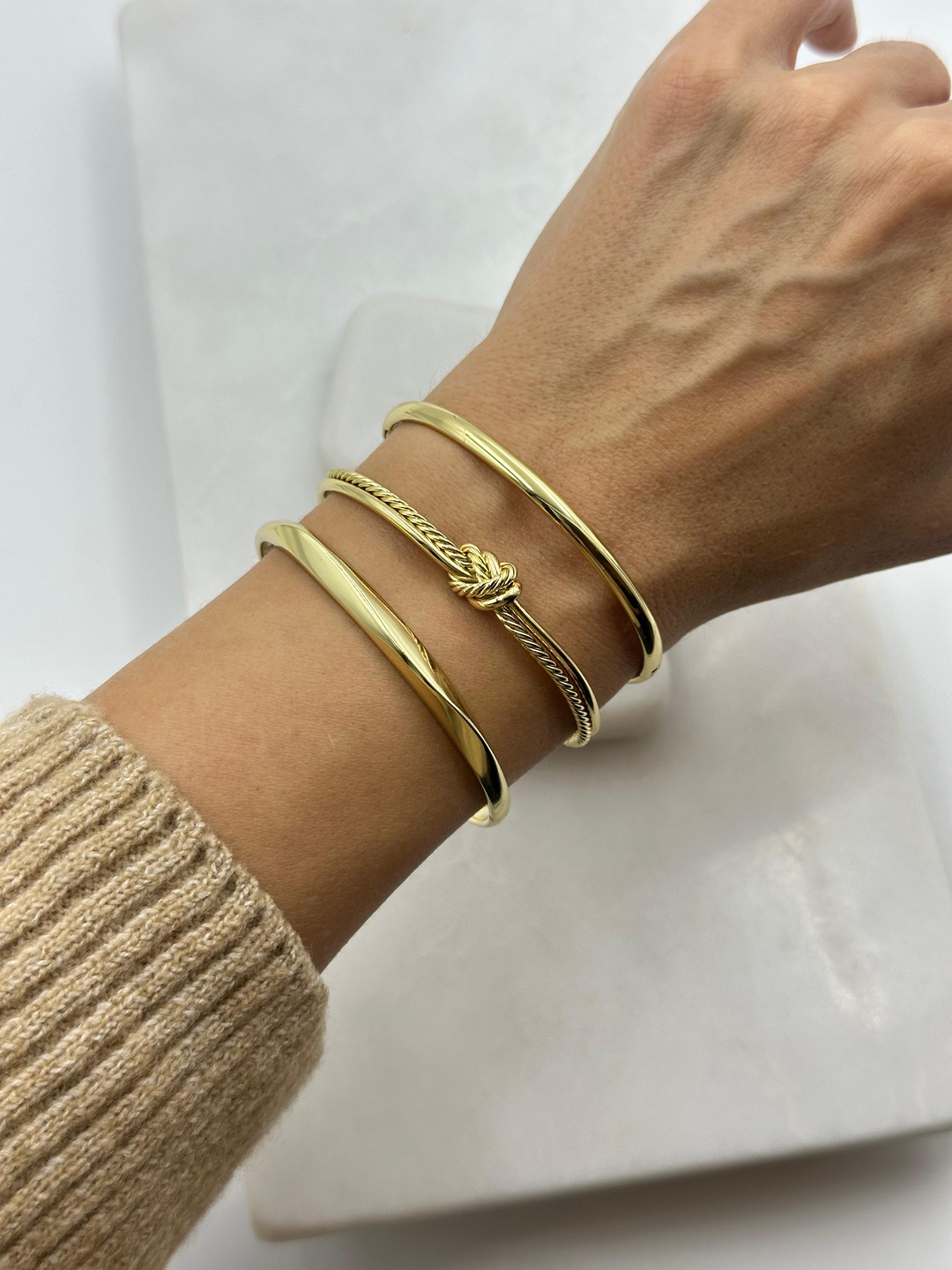 Özel Seri Burgu Model Düğüm Bileklik Gold