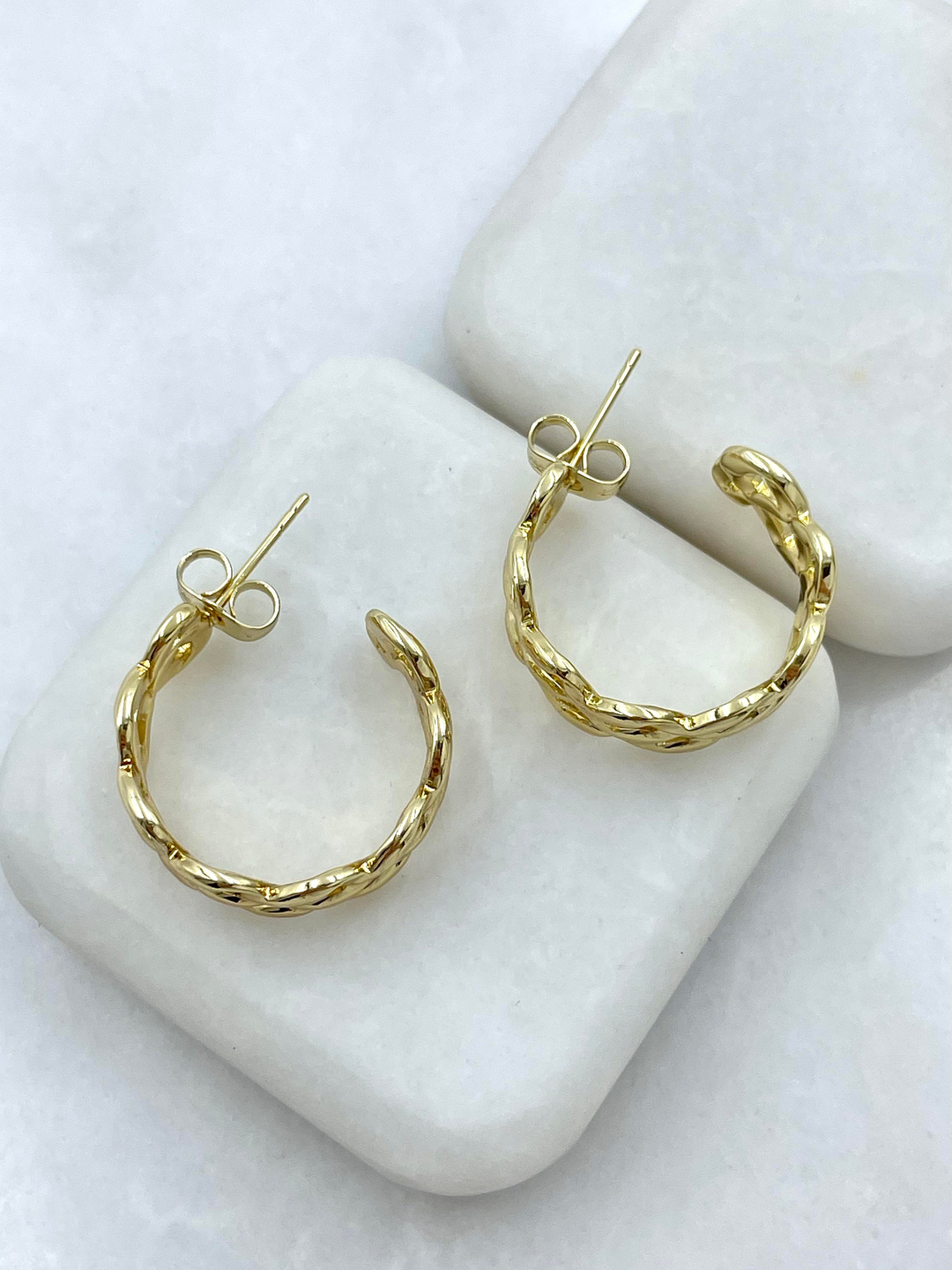 Özel Seri Zincir Model Halka Küpe Gold