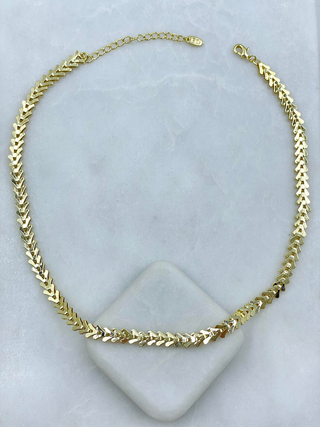 Altın Kaplama Balık Sırtı Kolye Gold