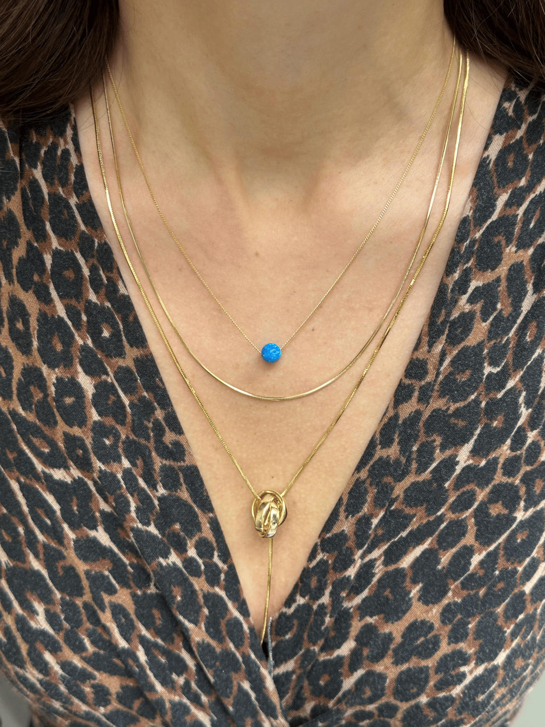 Özel Seri Halka Model Asansörlü Kolye Gold