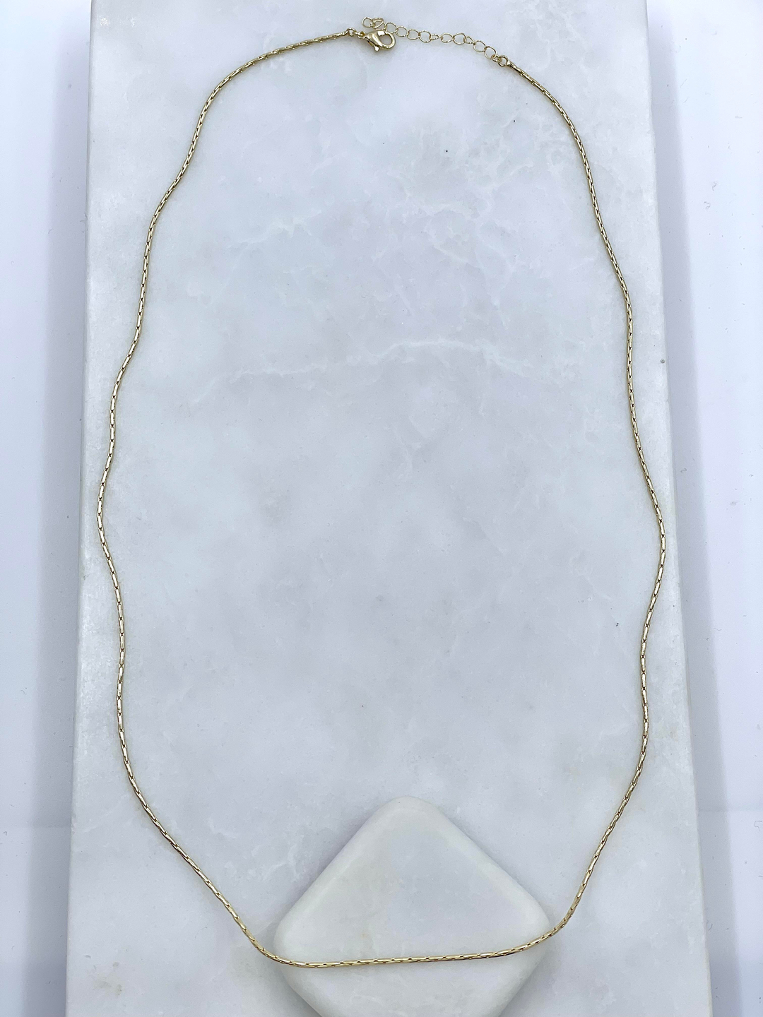 Altın Kaplama Küp Zincir Kolye 60 cm Gold