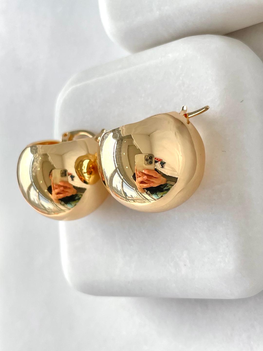 Altın Kaplama Top Sepet Küpe Gold