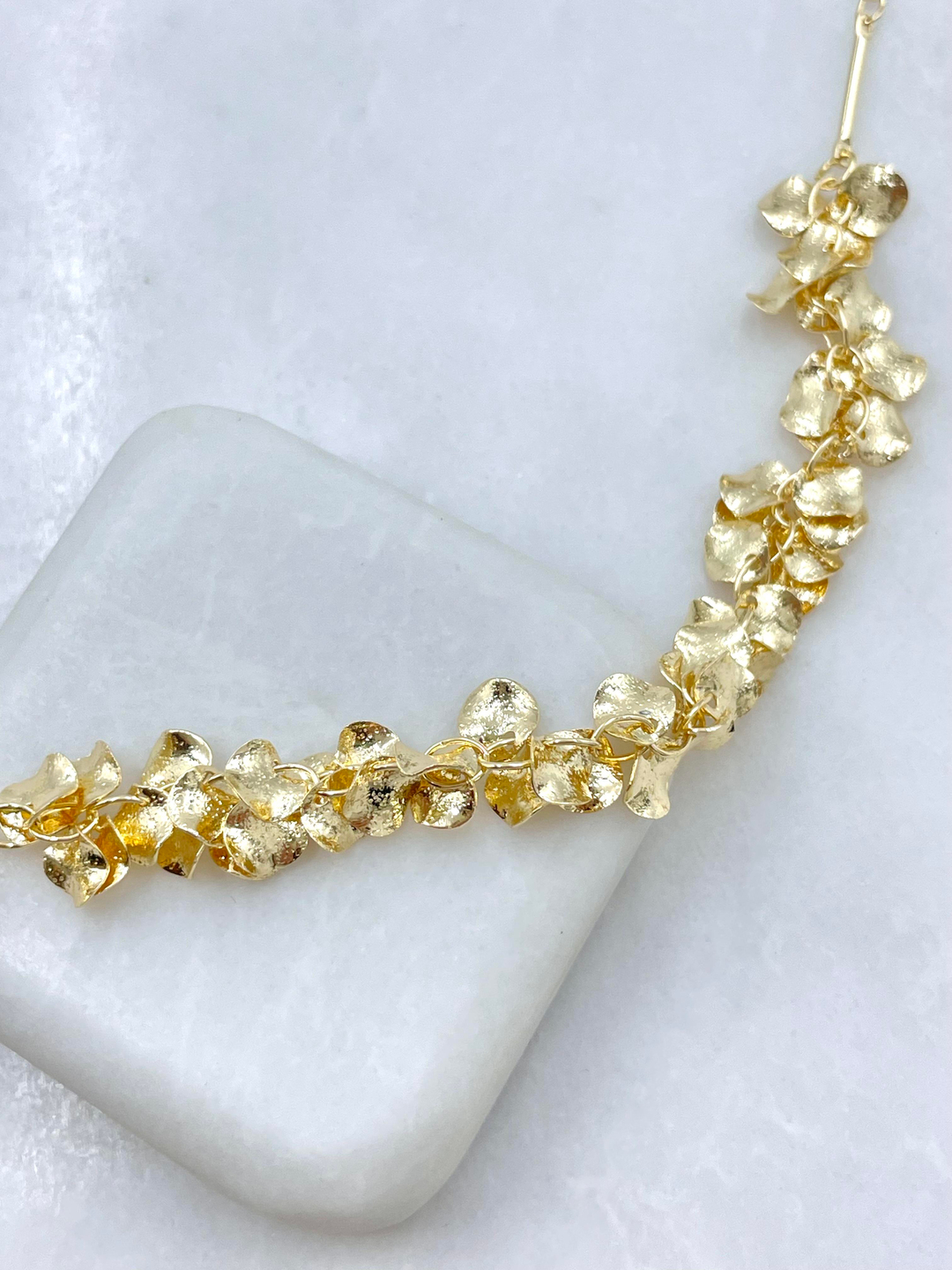 Altın Kaplama Dalga Plaka Sallantılı Boru Zincir Kolye 60cm Gold