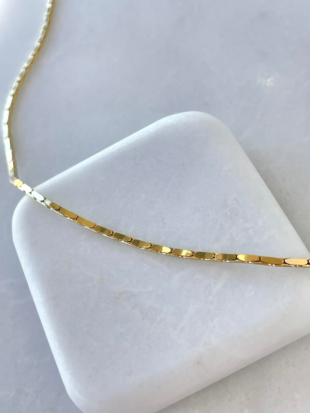 Özel Seri Küp Yansımalı Zincir Kolye 45 cm Gold