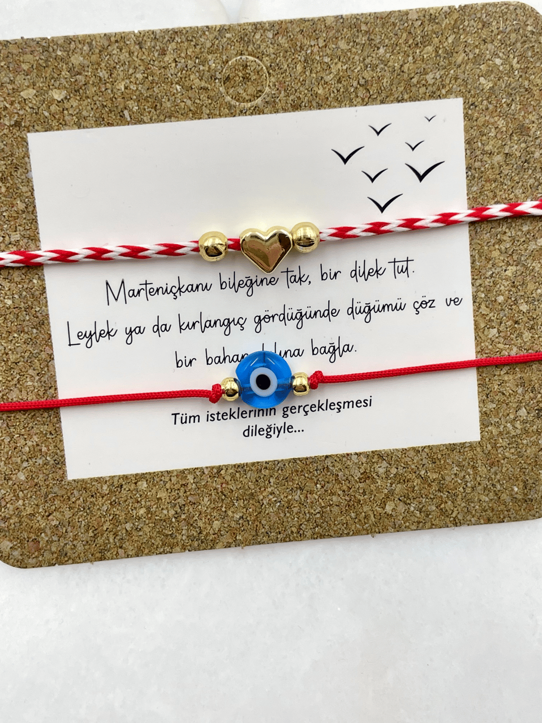 Marteniçka İkili Kalp Bileklik Kırmızı